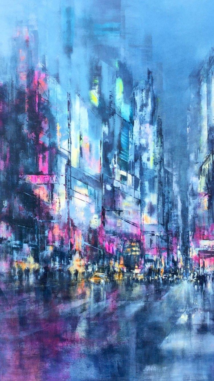 750x1334 Neon City iPhone 6
