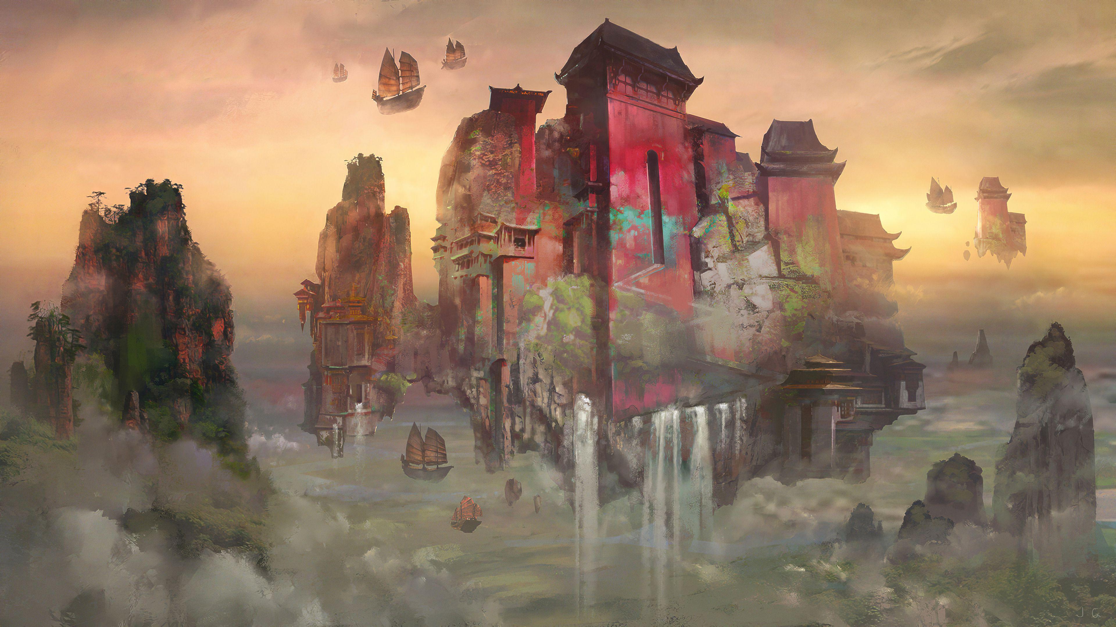 3840x2160 Floating City 4k, HD Artist, 4k Wallpaper, Image, Background, Photo and Picture