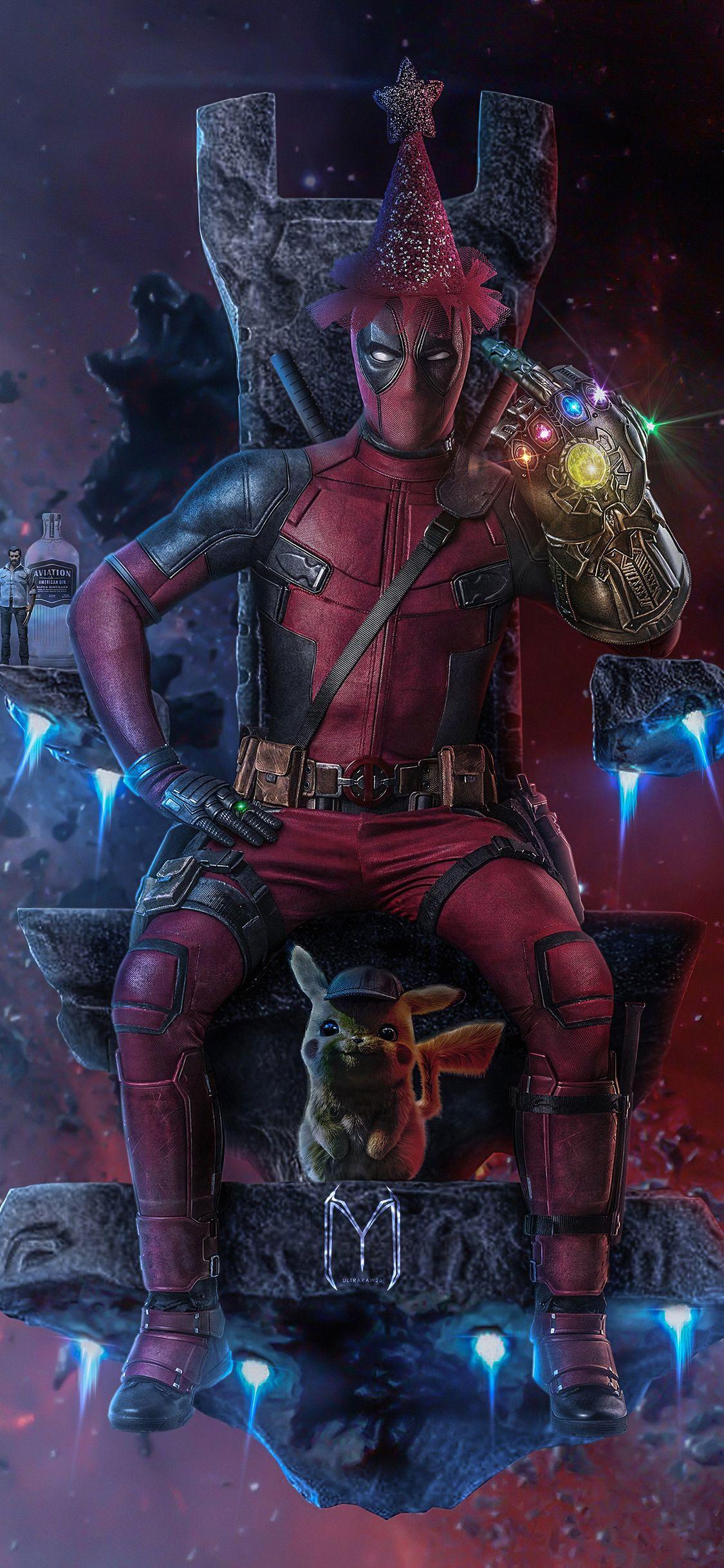 1125x2436 Deadpool Thanos Infinity Gauntlet iPhone XS, iPhone 10