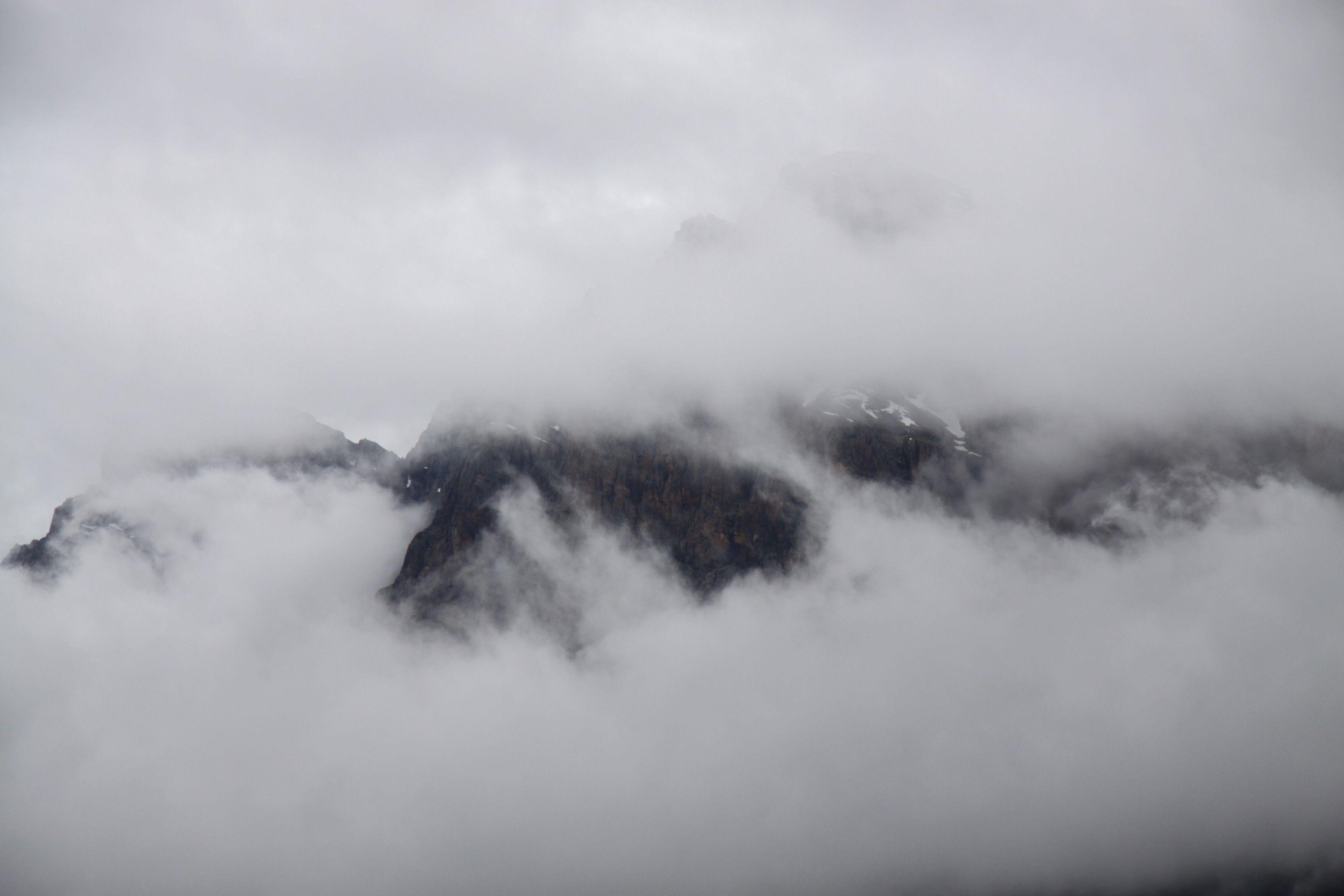 3456x2304 Mountains: Alberta Grey Banff Photography Foggy Mountains Fogs