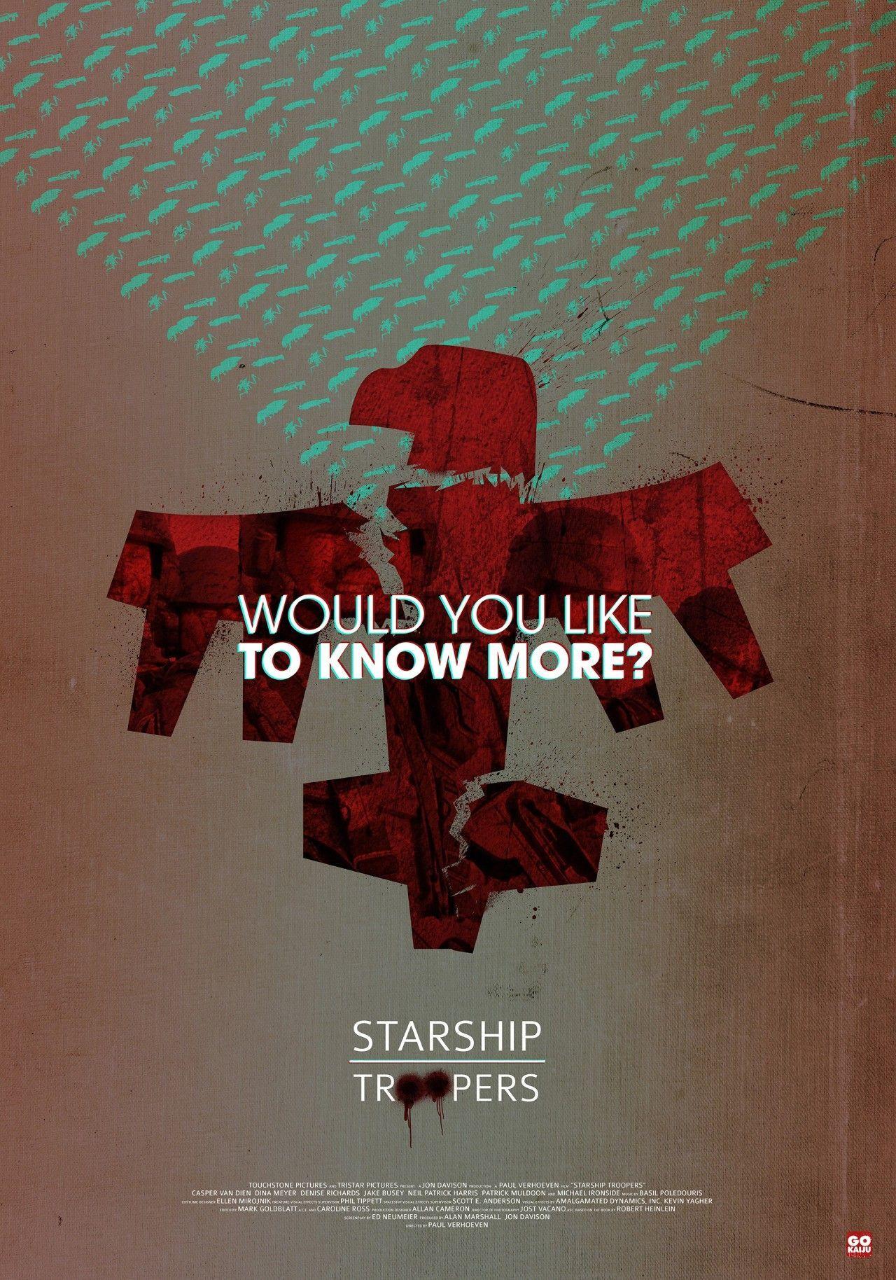 1280x1828 Starship Troopers (1997) [1280 x 1812], HQ Background. HD wallpaper Gallery. Gallsource.com. Movie posters minimalist, Starship troopers, Best movie posters