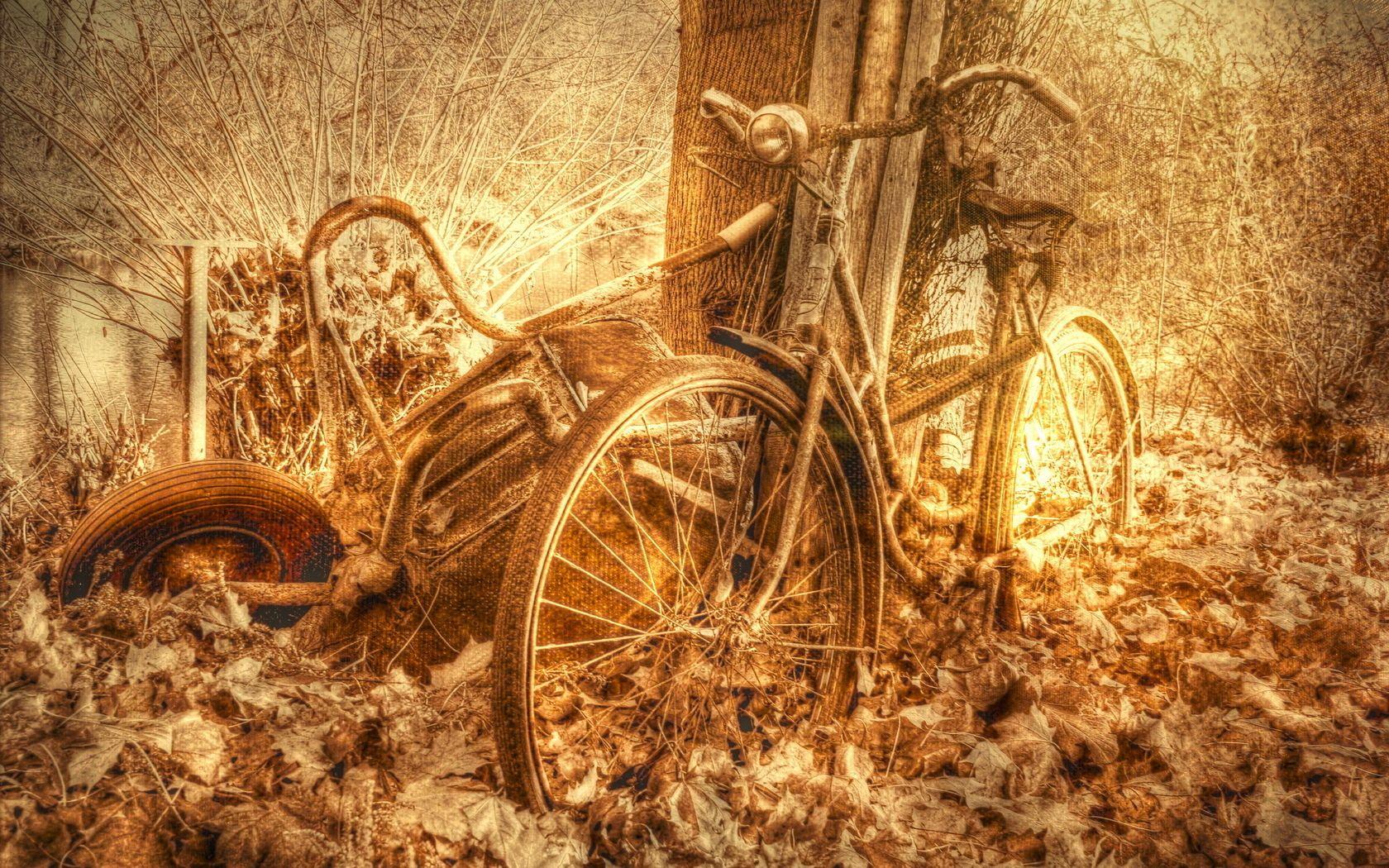 1680x1050 Old bicycle Motorcycles