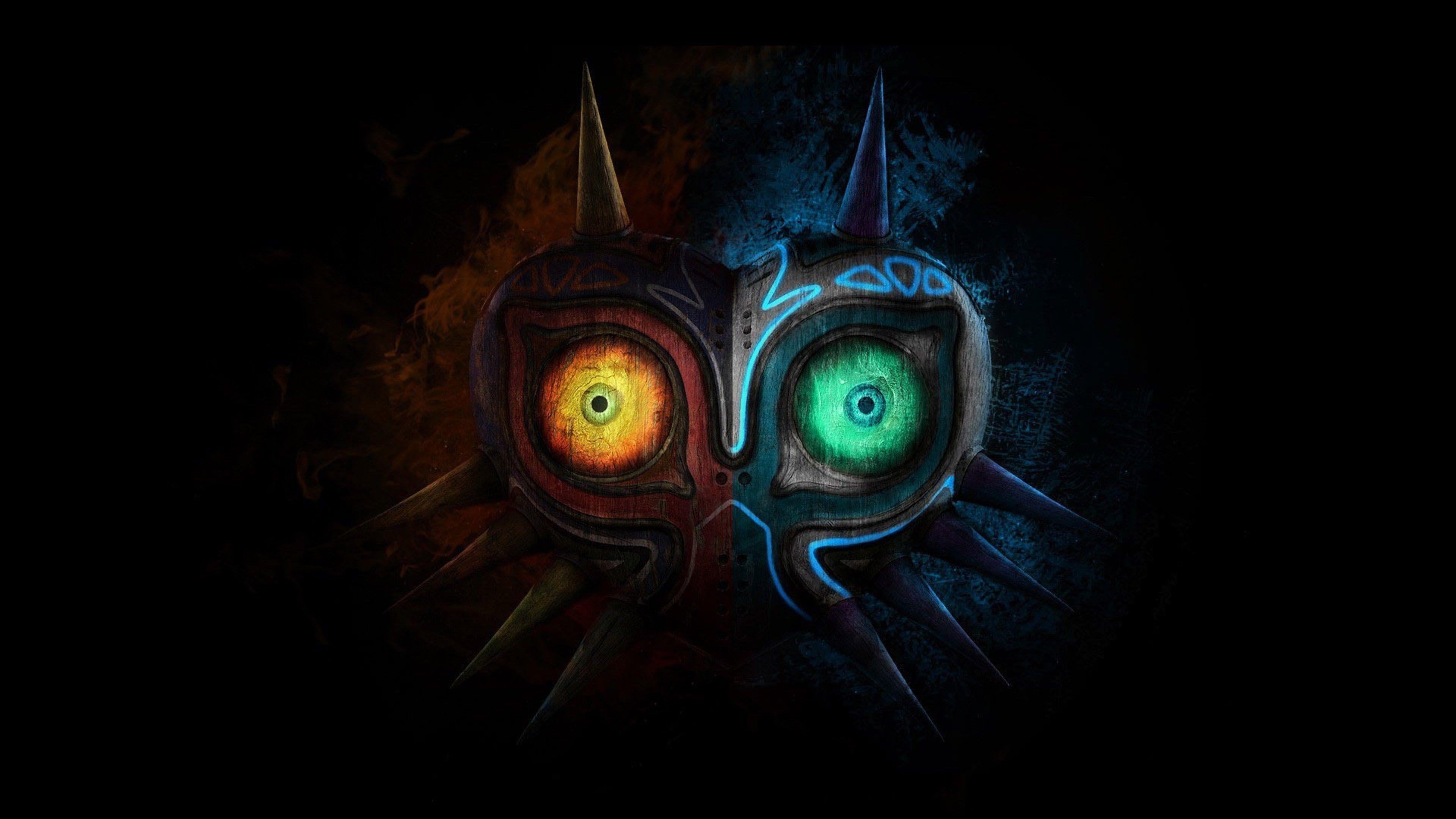 3840x2160 Wallpaper The Legend of Zelda: Breath of the Wild, best games, mask, Wii U, NX, Art
