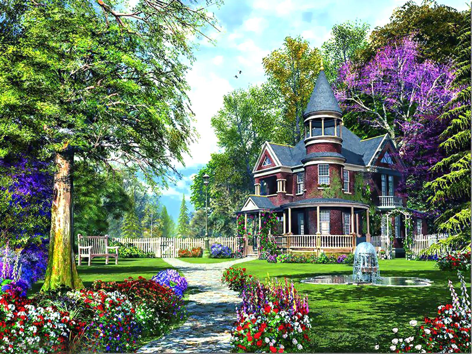 1600x1200 kumpulan ilmu dan pengetahuan penting: Beautiful Garden House Hình ảnh HD