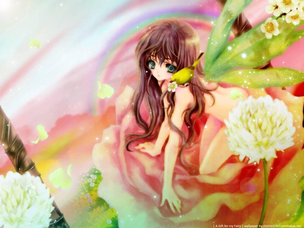 1024x768 Flower Fairy Wallpaper