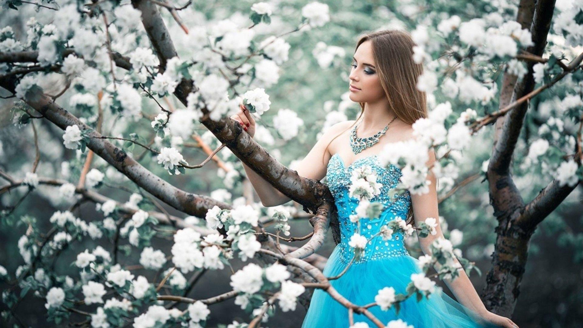 1920x1080 Beautiful Girl Flower Fairy HD Wallpaper