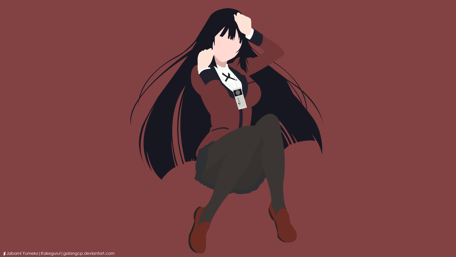1920x1080 Jabami Yumeko, Kakegurui, Minimalist HD Wallpaper