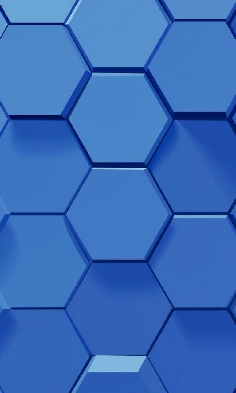 768x1280 Galaxy Note HD Wallpaper: 3D Blue Hexagons Galaxy Note HD Wallpaper
