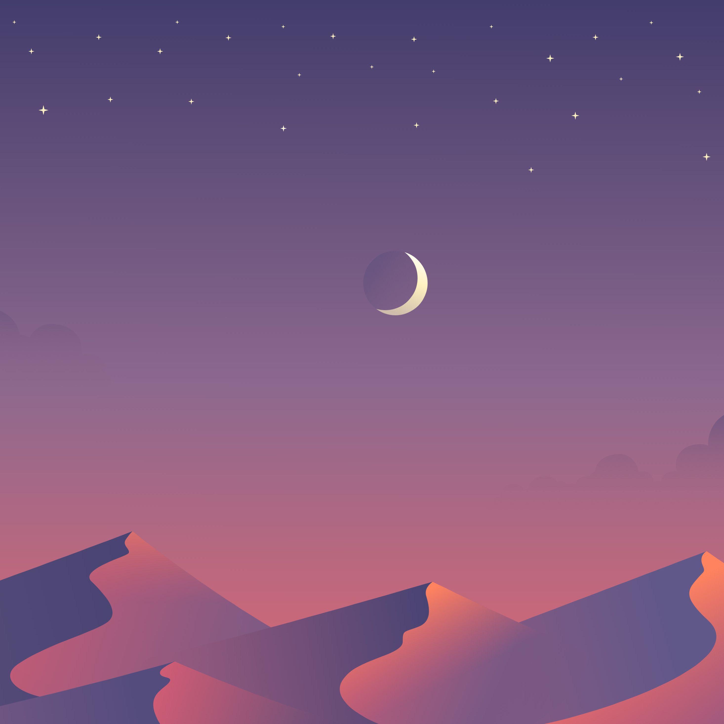2932x2932 Free download 2932x2932 Desert Nights Moon 5k Minimalism iPad Pro