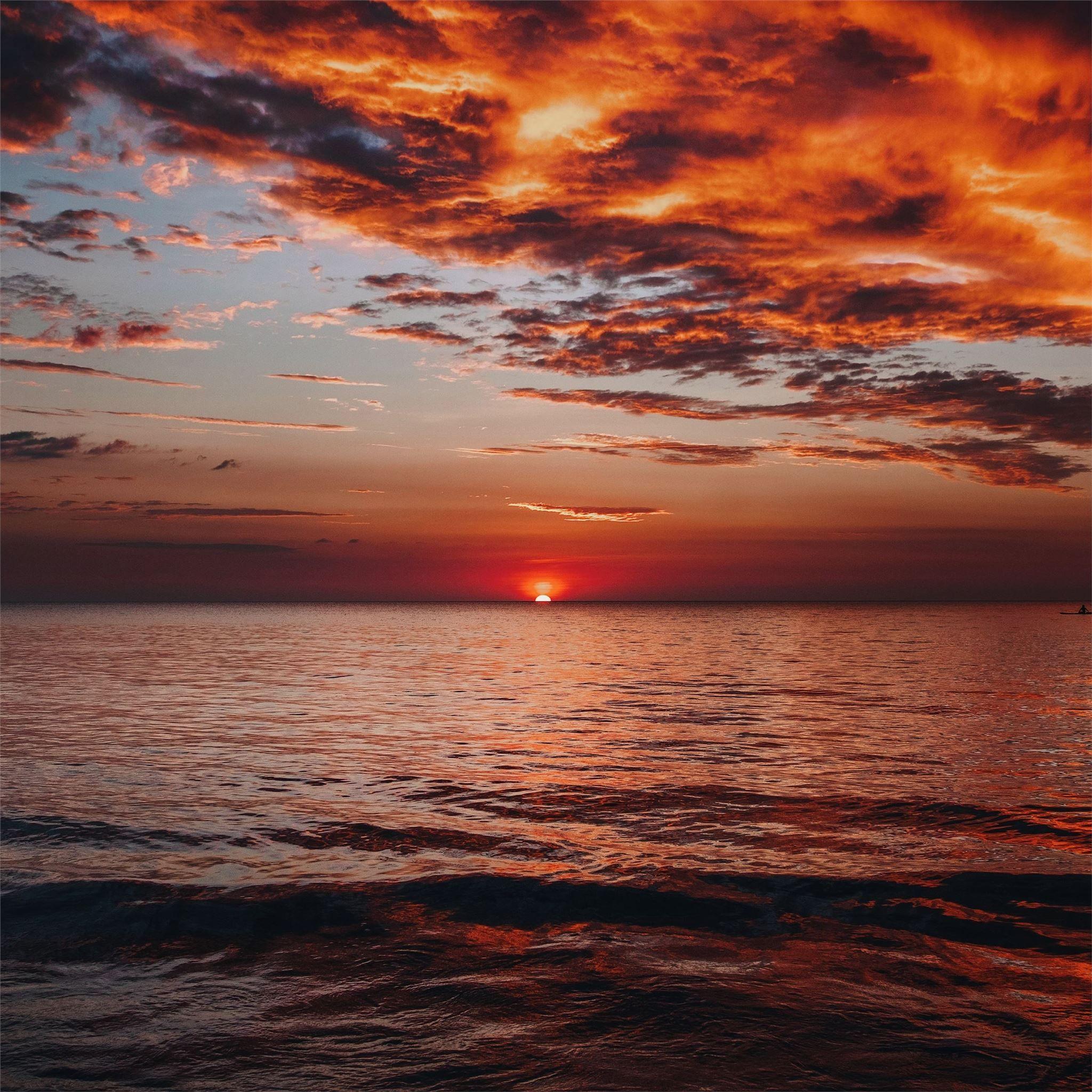 2048x2048 sunset nature 5k iPad Air Wallpaper Free Download