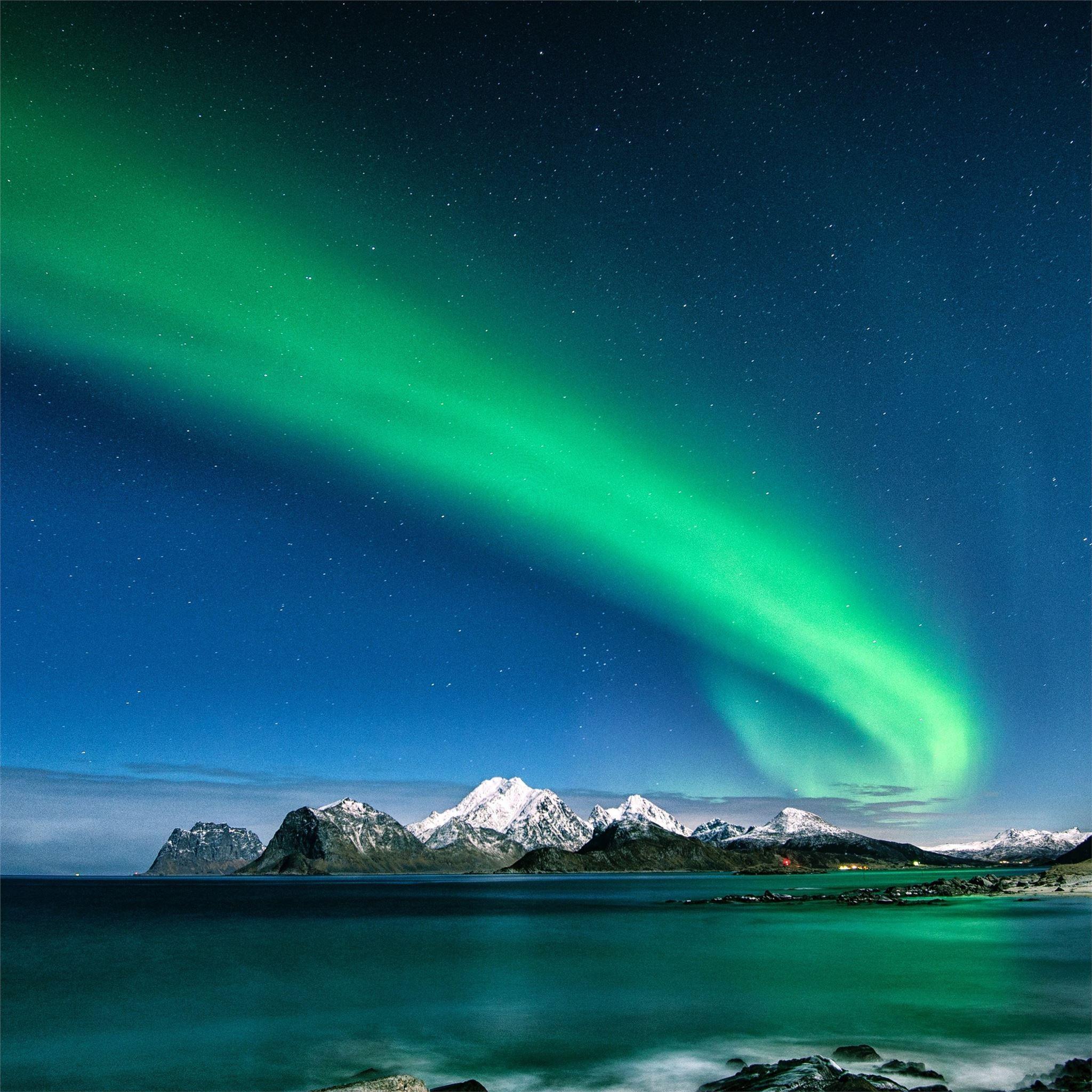 2048x2048 northern lights 4k 5k iPad Air Wallpaper Free Download