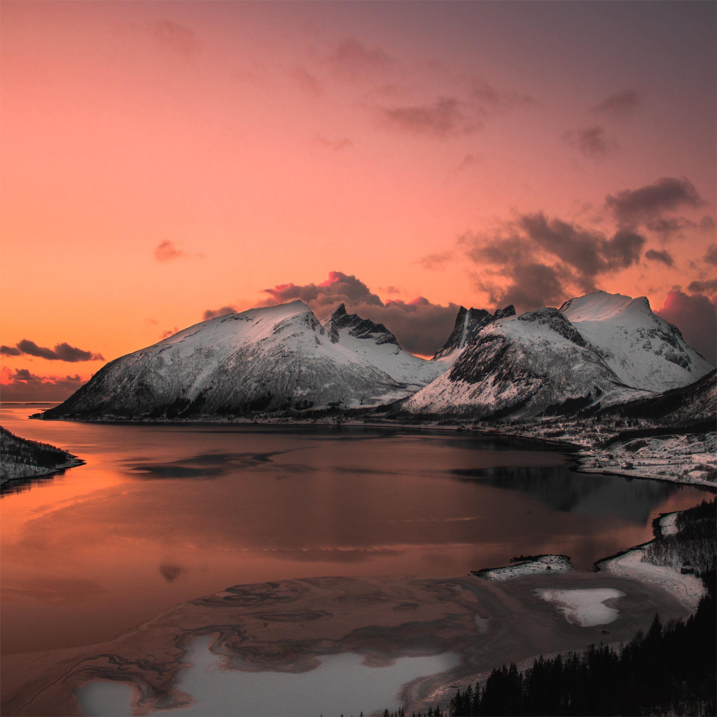 2732x2732 scenic photo of lake 5k iPad Wallpaper Free Download