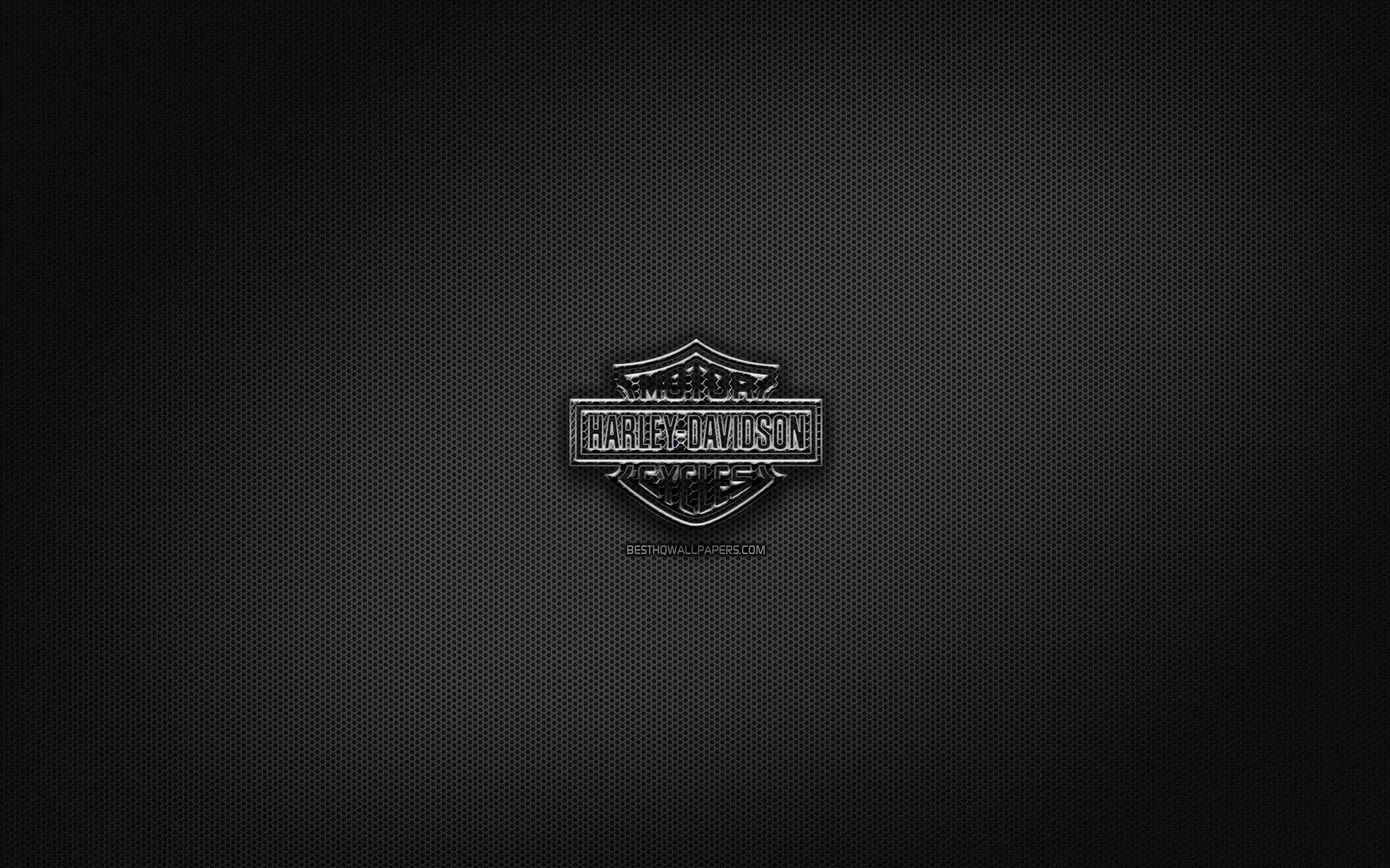 2880x1800 Download Wallpaper Harley Davidson Black Logo, Motorcycles Brands