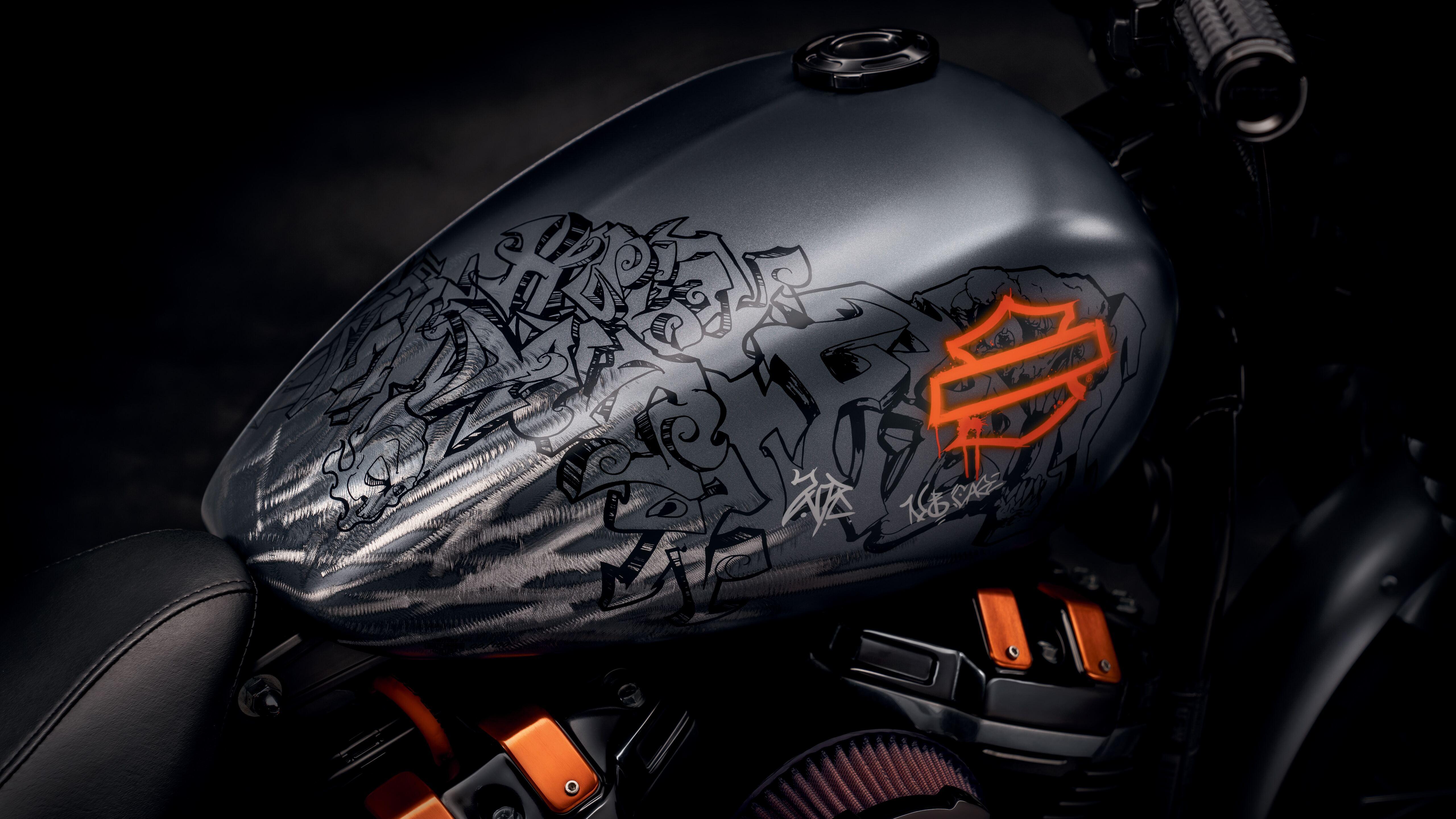 5120x2880 Harley Davidson Grey Black Bike Tank 8k 5k HD 4k