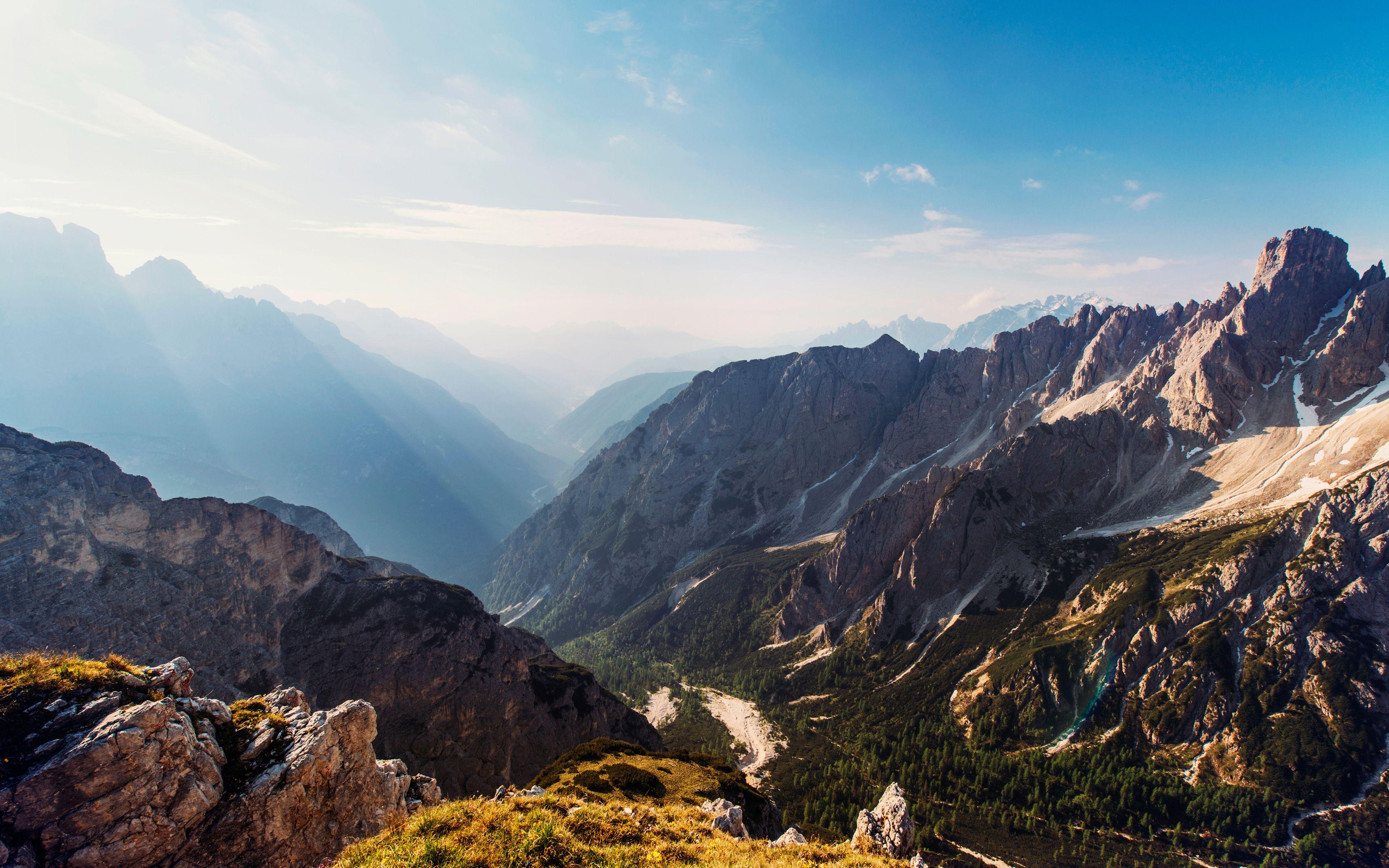 3840x2400 Mountains Sunny Day 4K Wallpaper