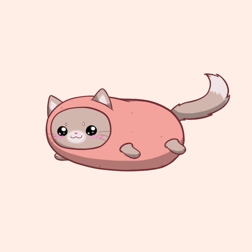 1020x1020 Kawaii Cat Potato