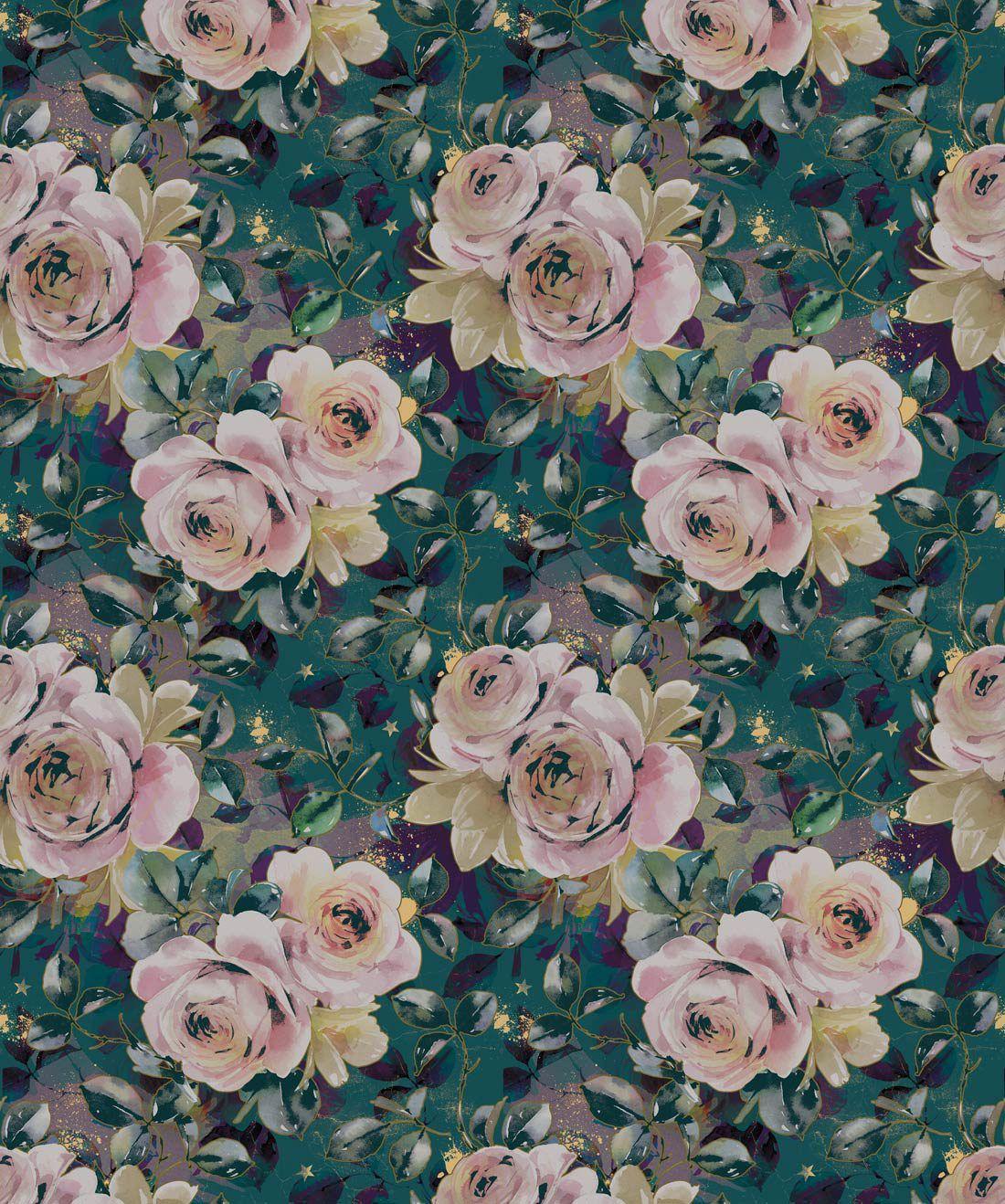 1100x1318 English Roses • Elegant Floral Designer Wallpaper