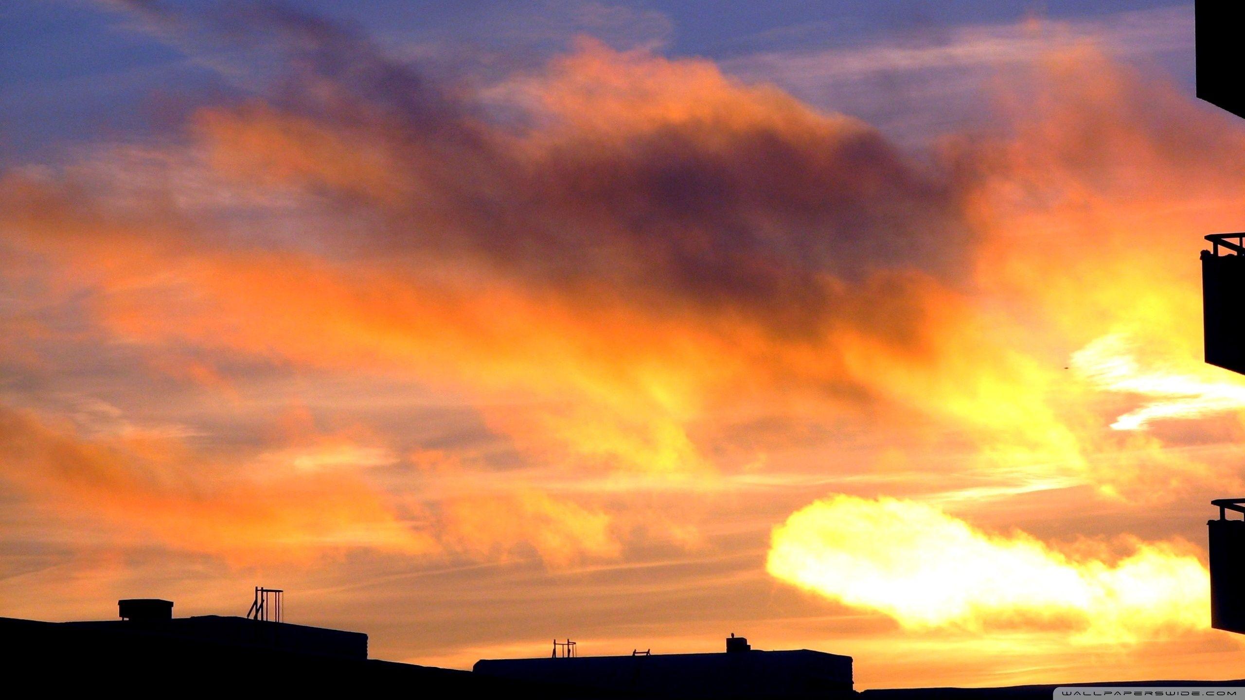 2560x1440 Orange Clouds Ultra HD Desktop Background Wallpaper for 4K UHD TV