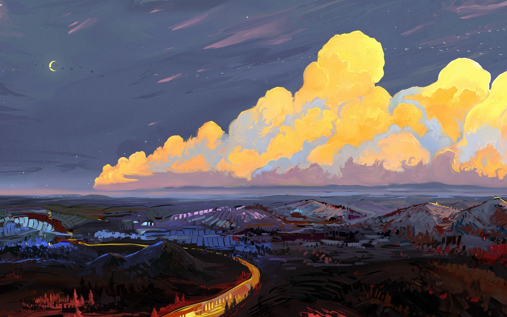 1680x1050 Orange Clouds 5k 1680x1050 Resolution HD 4k Wallpaper