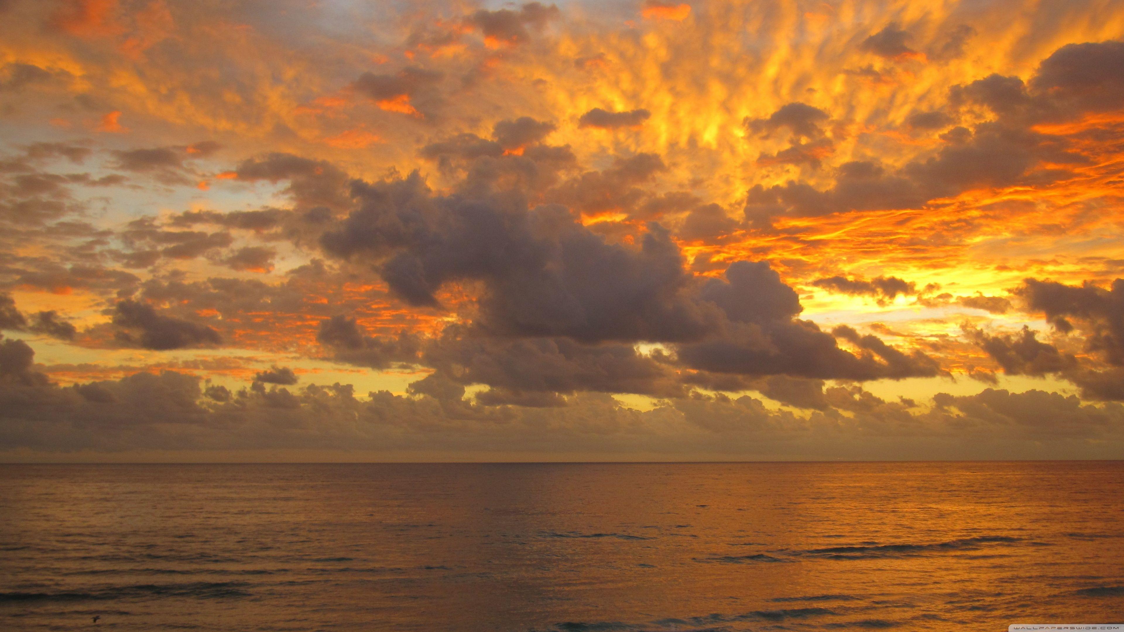 3840x2160 Golden Sunset Clouds Ultra HD Desktop Background Wallpaper for : Multi Display, Dual Monitor : Tablet