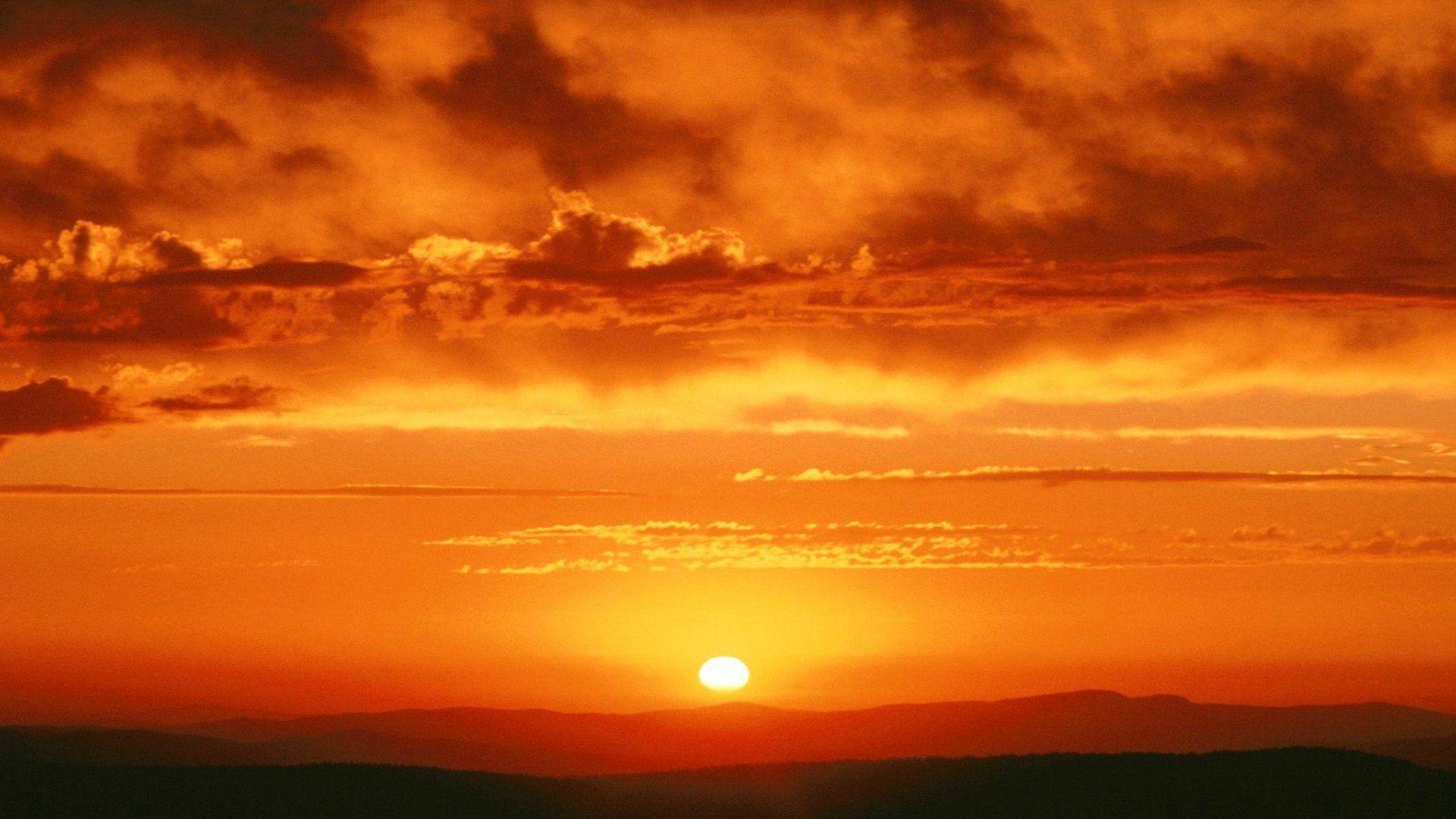 1920x1080 sky, Nature, Blue, Sun, Sunset, Orange, Clouds, Sunrise, Colors