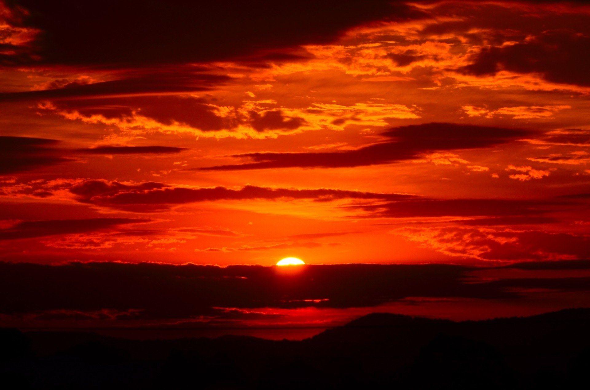 1920x1271 Wallpaper / sunset red sky fiery orange clouds cloudy