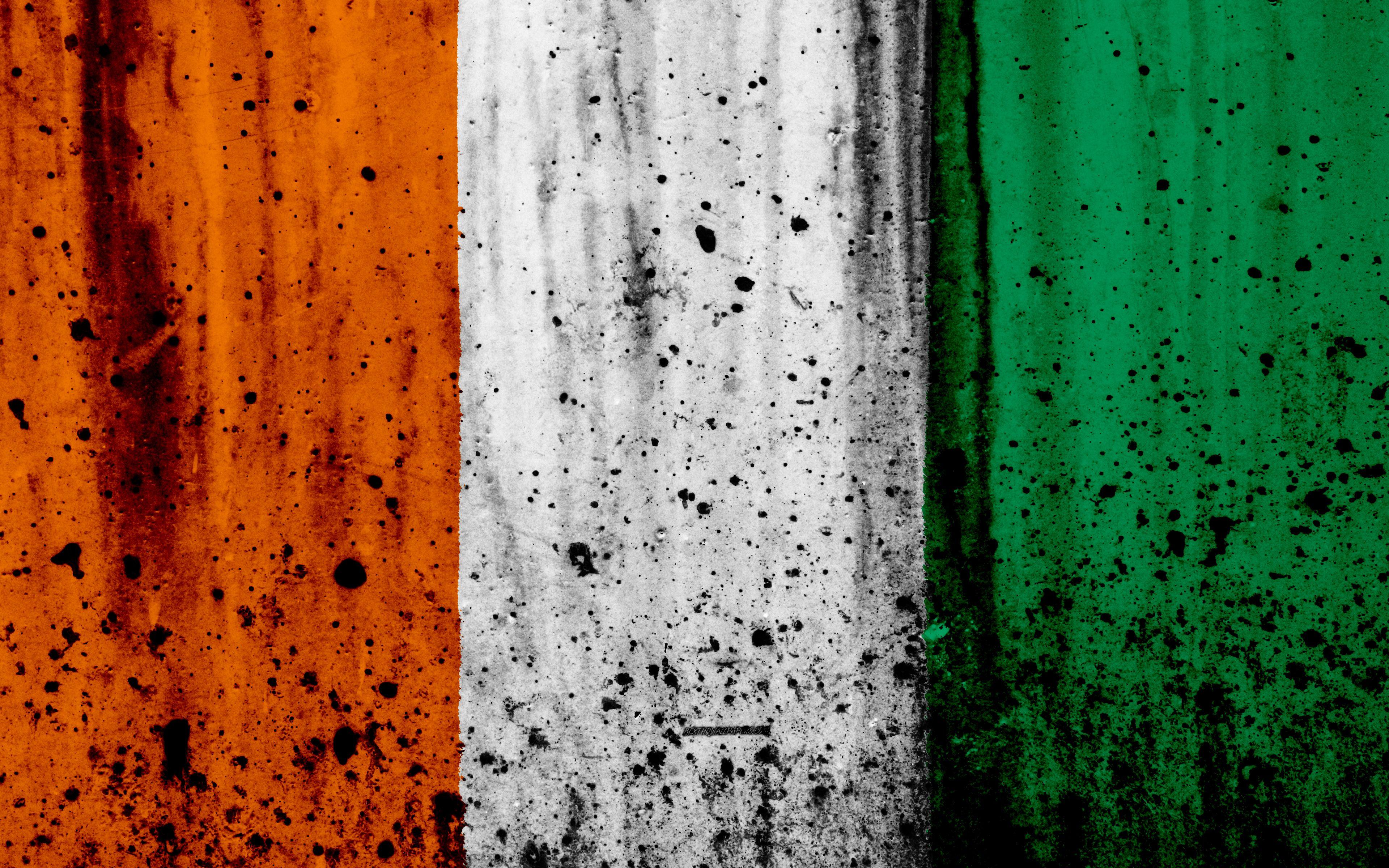 3840x2400 Free download Download wallpaper Cote d Ivoire flag 4k grunge