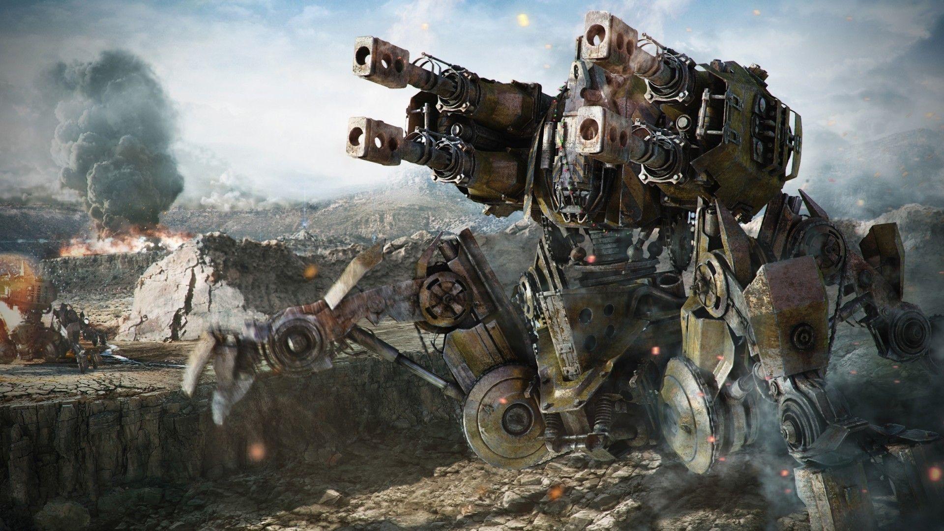 1920x1080 Download 1920x1080 Mech Robots, Battle, Sci Fi War, Futuristic