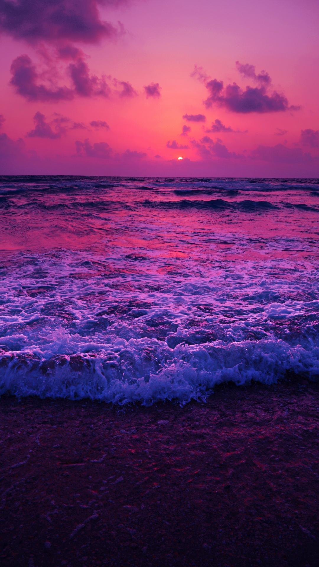 1080x1920 Sunset At The Beach Wallpaper