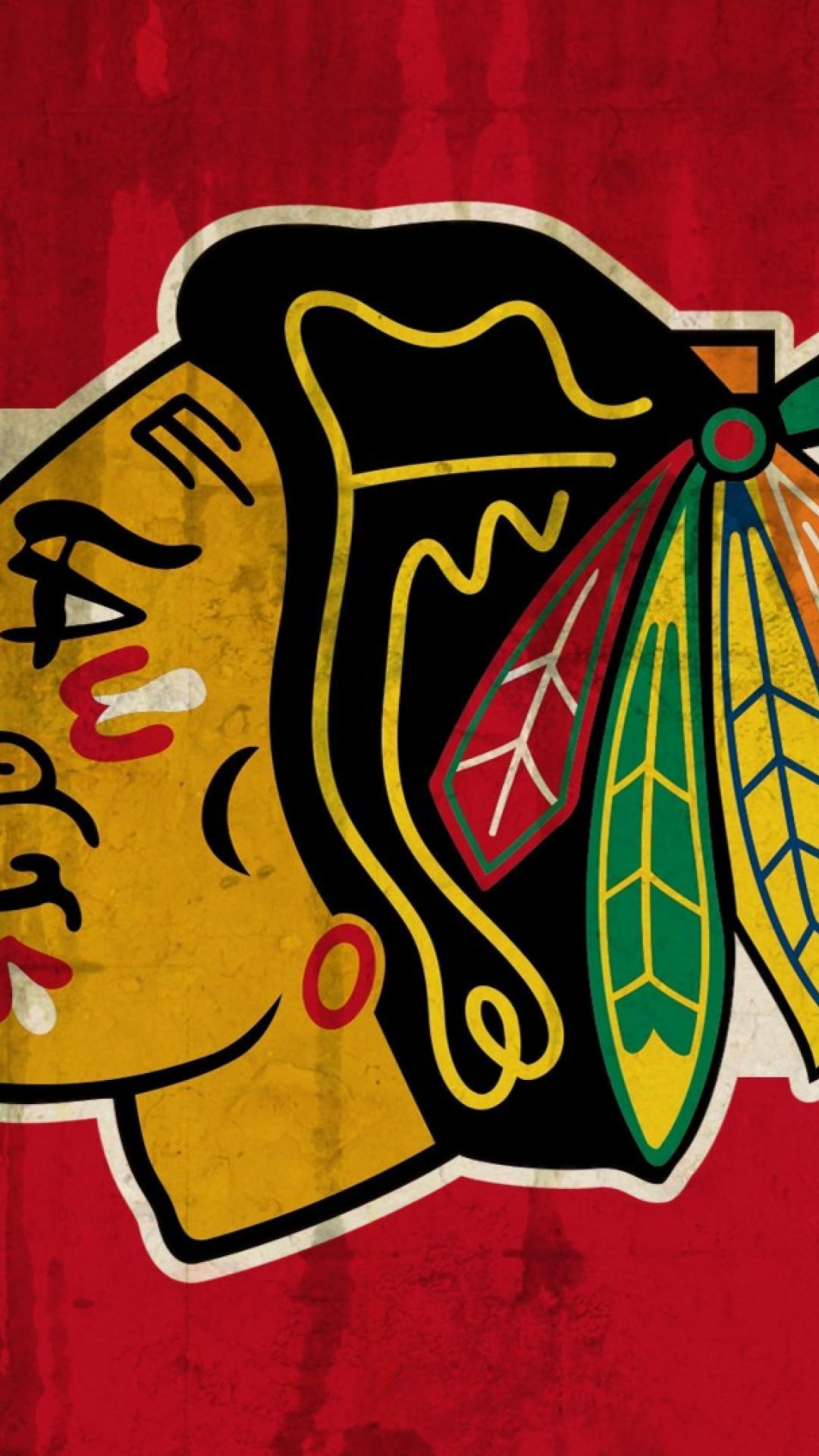 1080x1920 Chicago blackhawks nhl ice hockey logos sports wallpaper