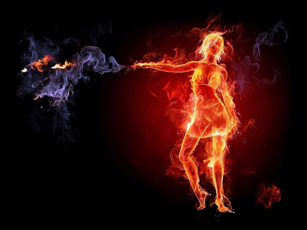1024x768 Vector Fire Girl Wallpaper iPhone HD Wallpaper Free