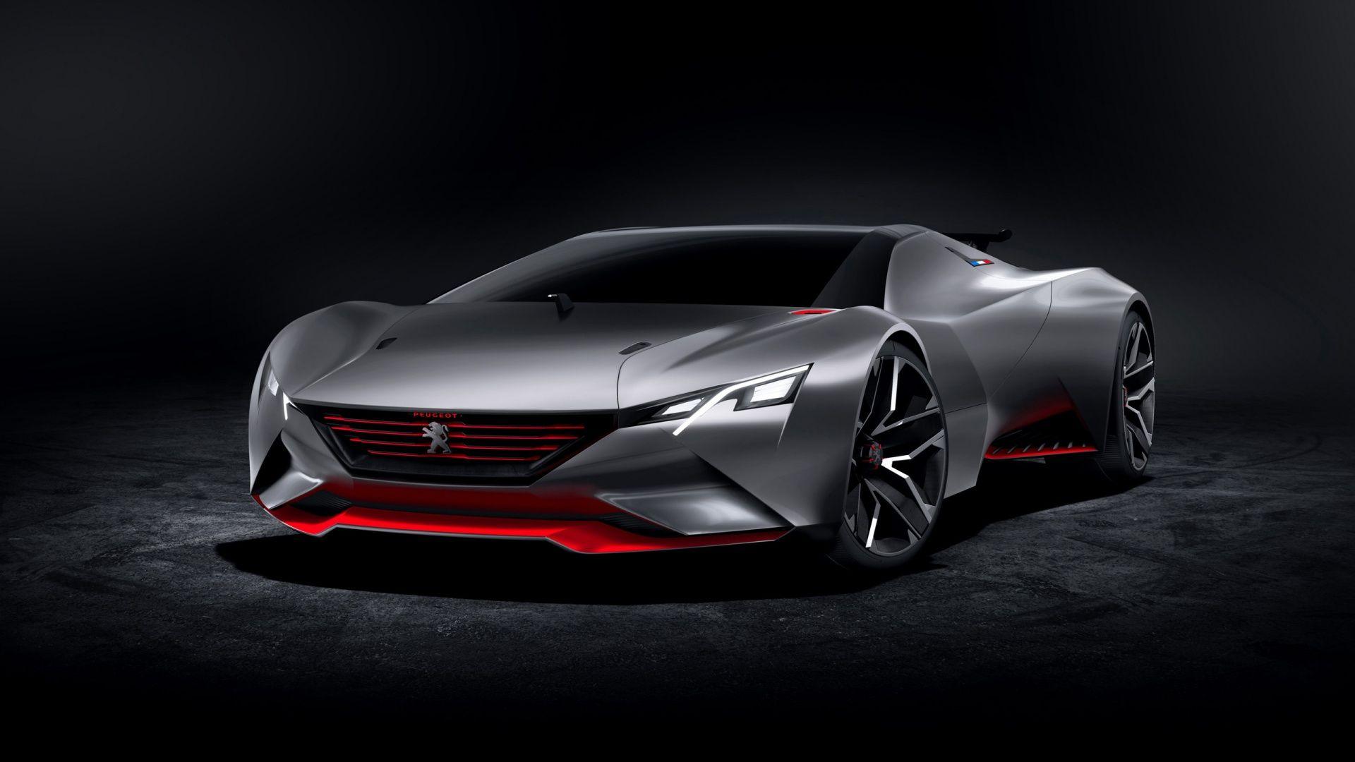 1920x1080 Full HD Wallpaper peugeot roadster neon chromium concept car