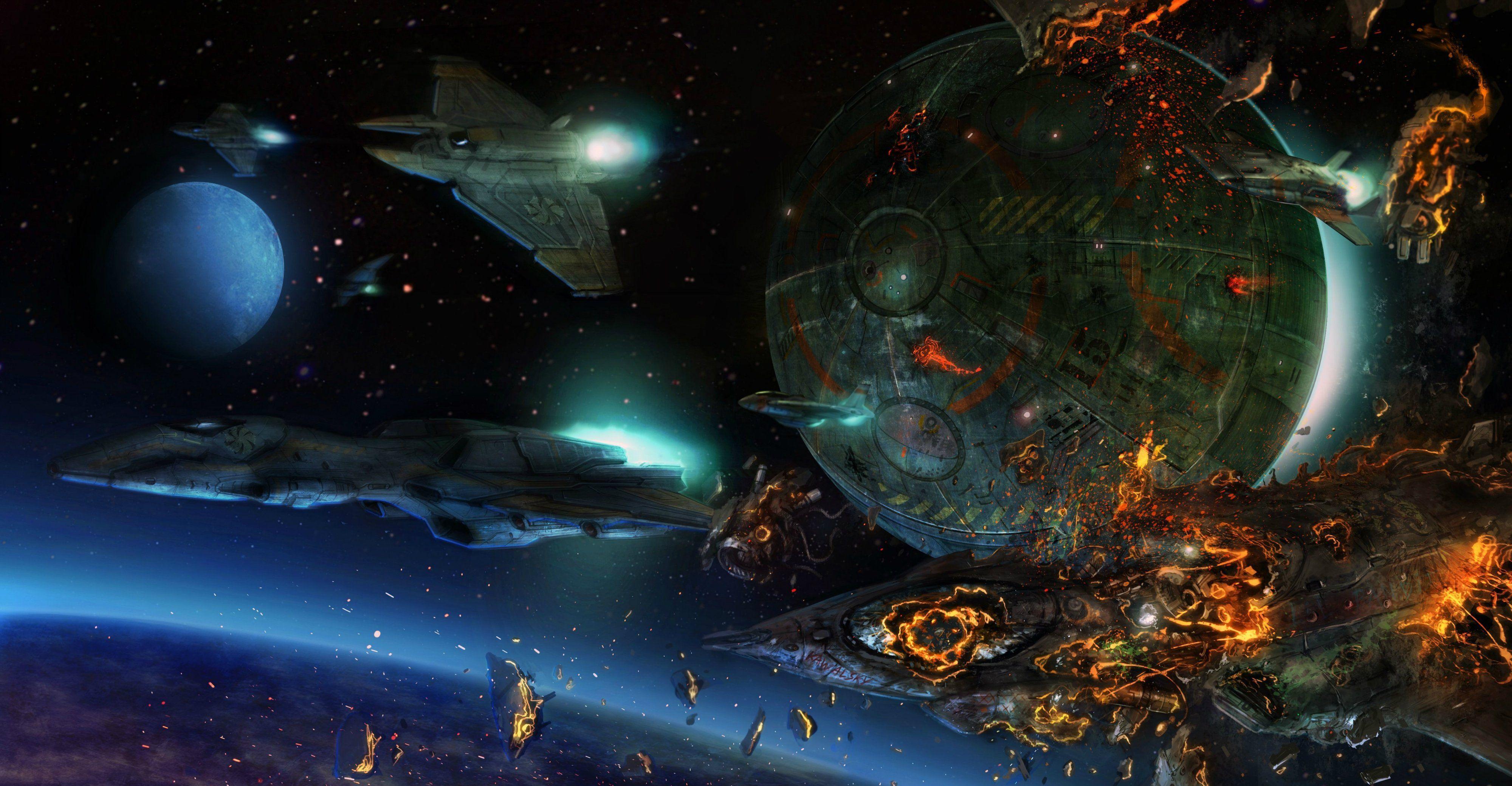 4000x2078 sci fi, Battle, Fighting, War, Art, Artwork, Warrior, Futuristic