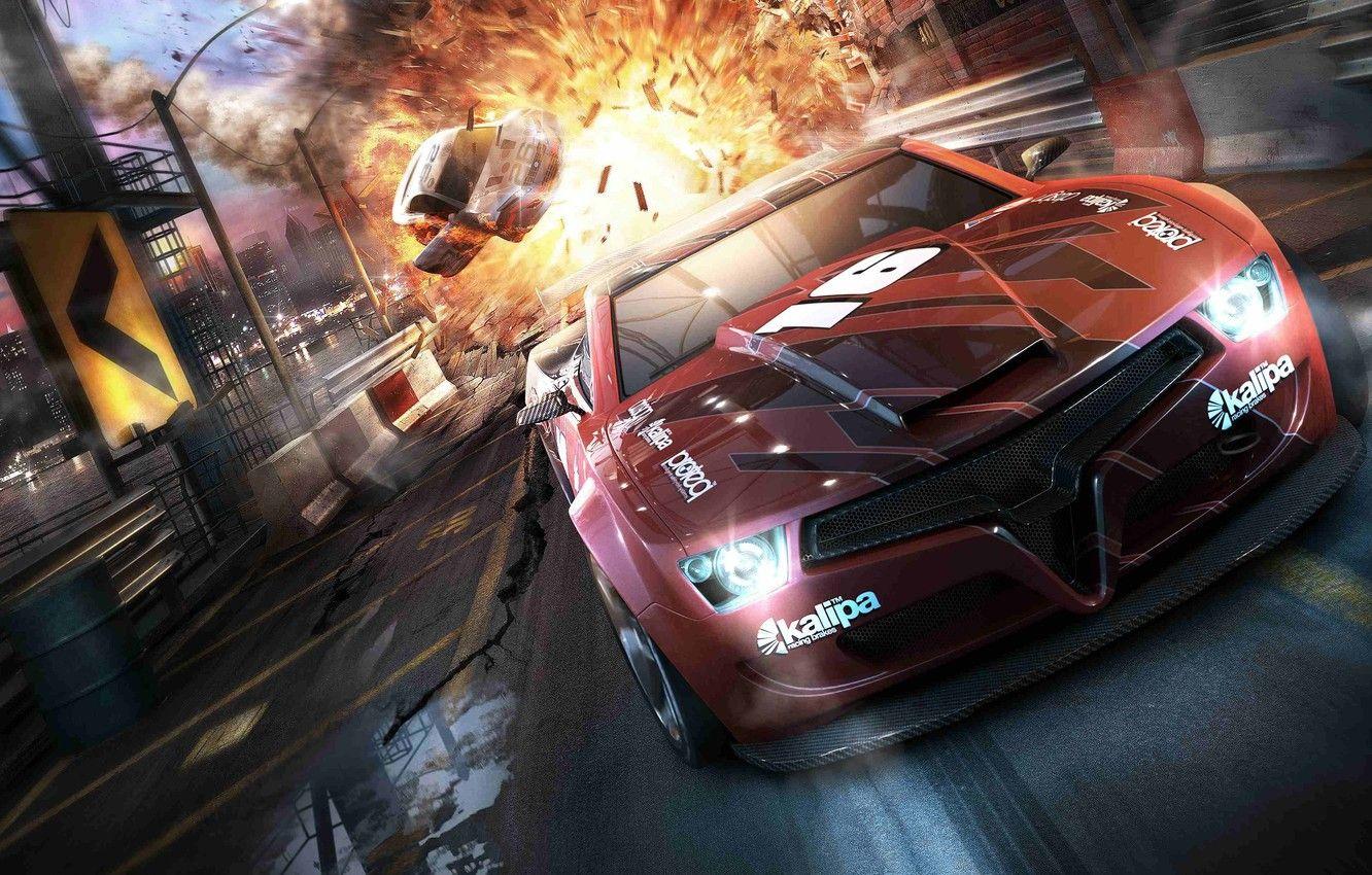 1332x850 Wallpaper The Explosion, Drive, Speed, Split Second, Red Car