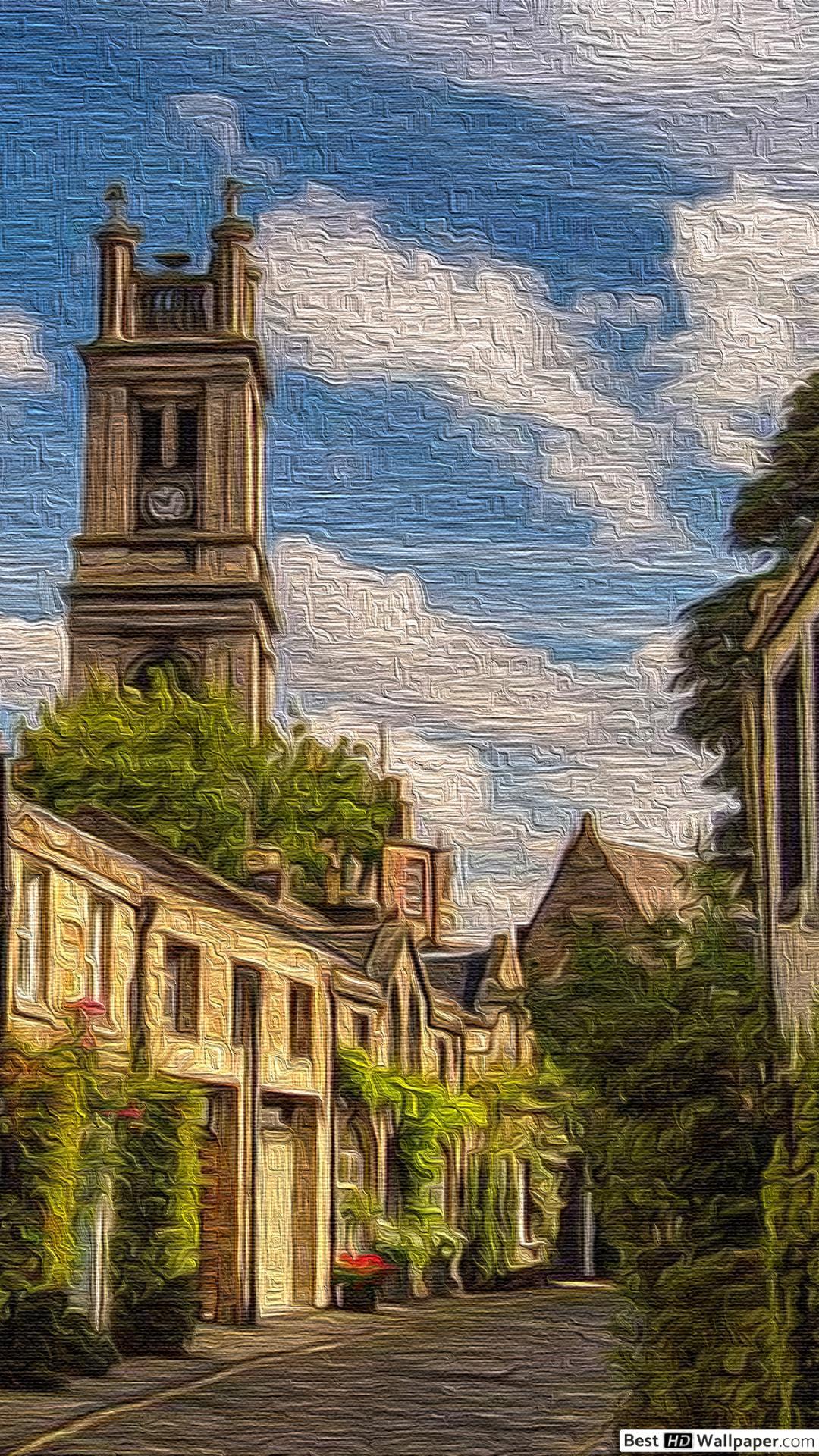 1080x1920 Circus Lane, Edinburgh on Canvas HD wallpaper download