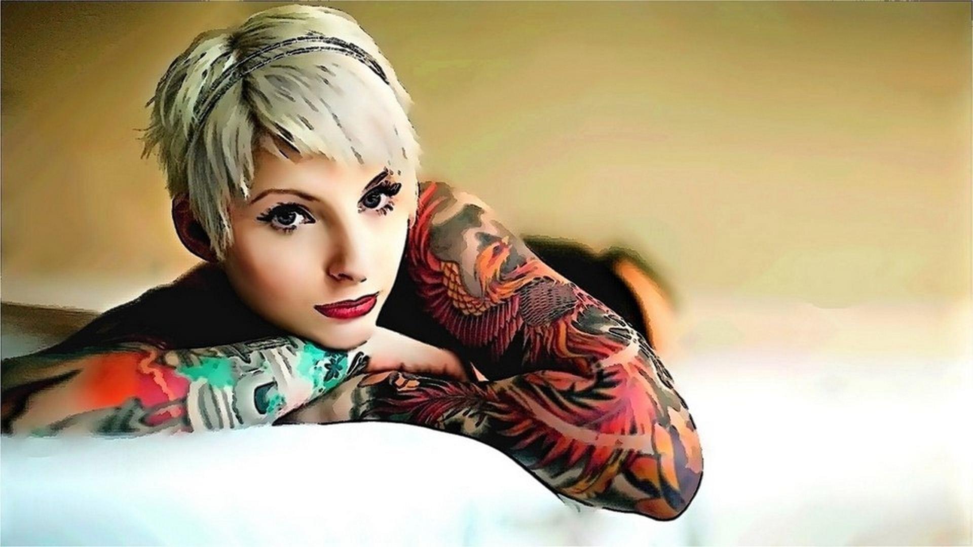 1920x1080 Tattoo Girl Wallpaper