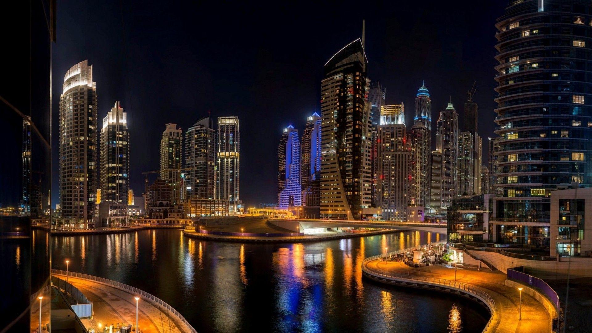 1920x1080 Free download Abu Dhabi Cityscape At Night HD Desktop Backgr 21973