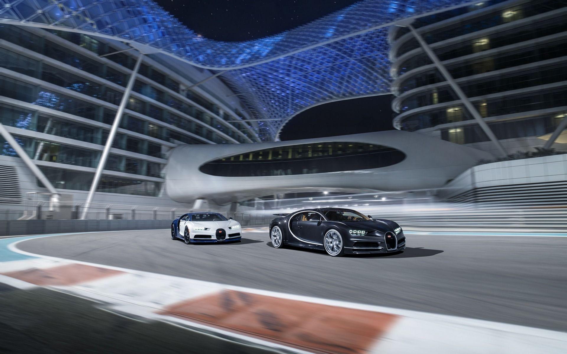 1920x1200 Download wallpaper Bugatti Chiron, hyperscars, race track, Yas