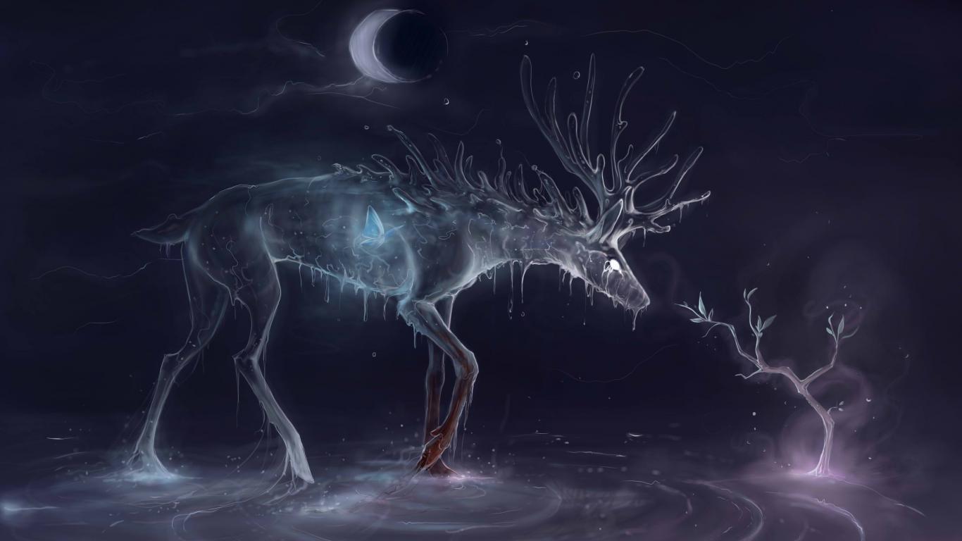 1366x768 Fantasy Moon Art wallpaperx768