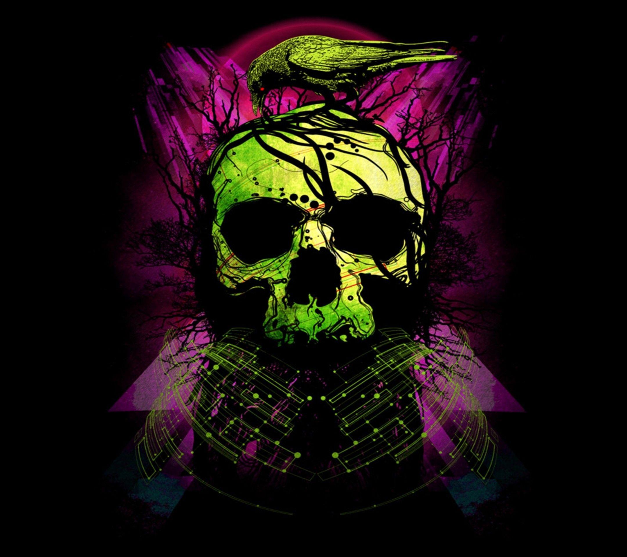 2160x1920 Pink Skull Wallpaper