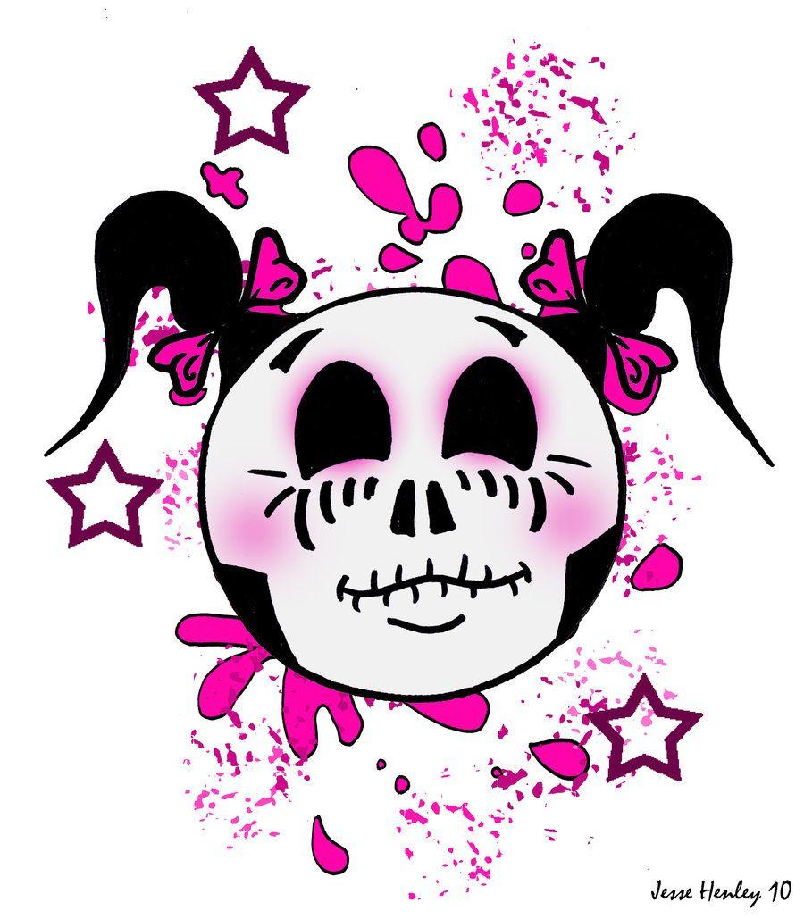 900x1029 Girly Emo Skull