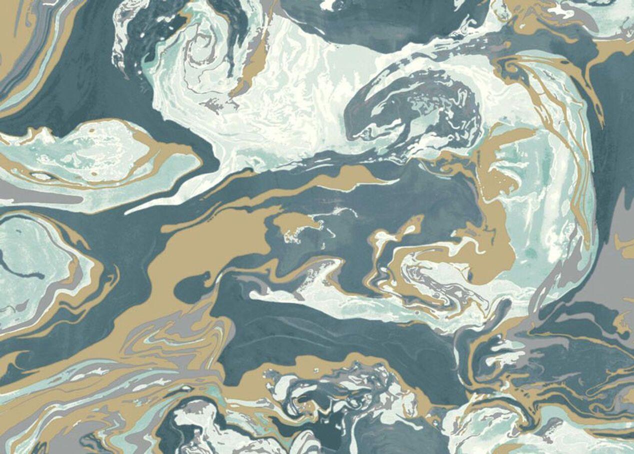 1268x908 Medici Marble—Colorful Abstract Whorl Wallpaper