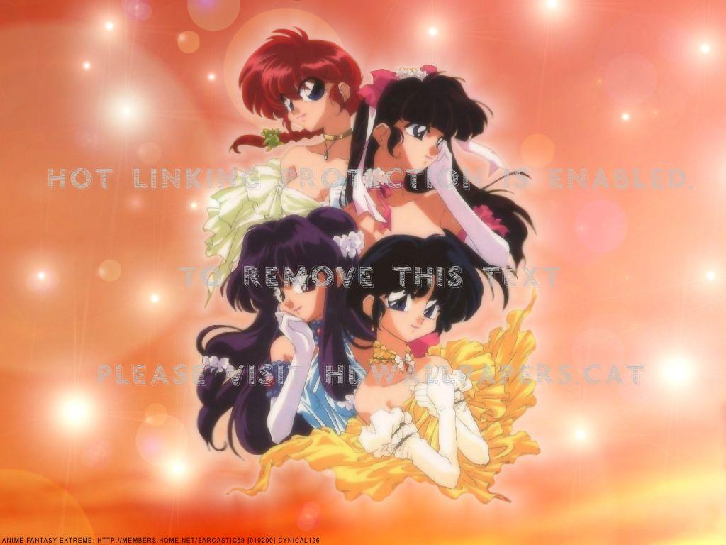 1024x768 desktop ranma 4 girls anime