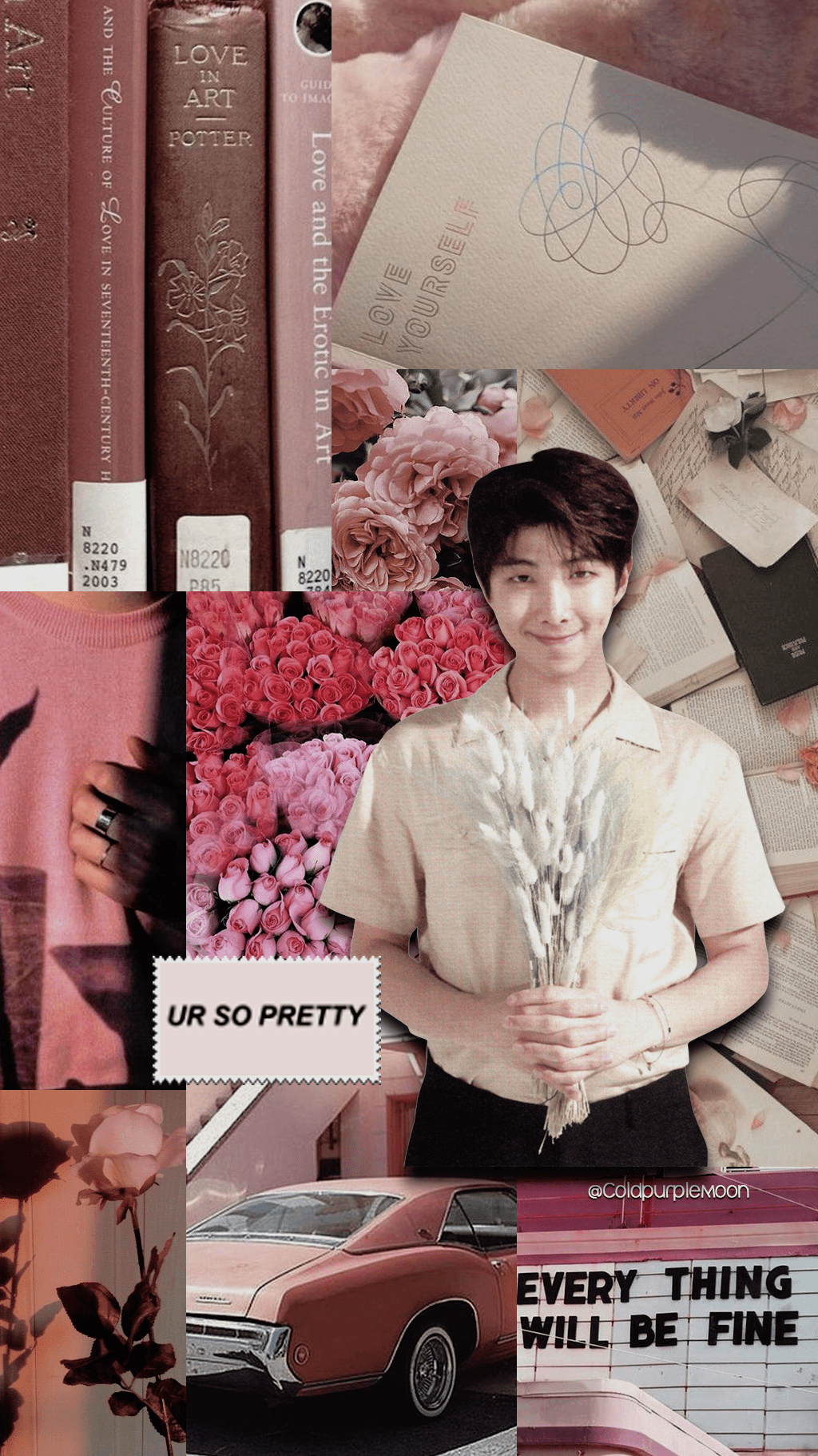 1024x1822 Wallpaper BTS Namjoon Pink Wallpaper Edit #Namjoon #Wallpaper
