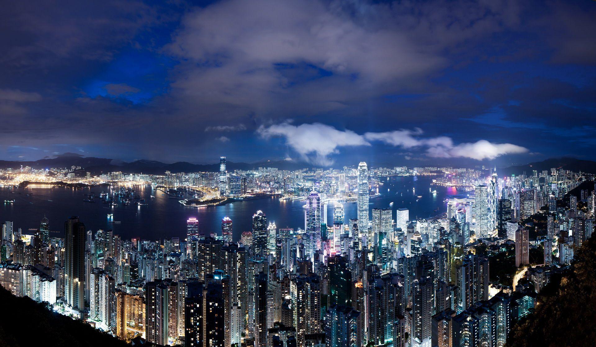 1920x1118 Picture Hong Kong China Megapolis Sky night time From 1920x1118