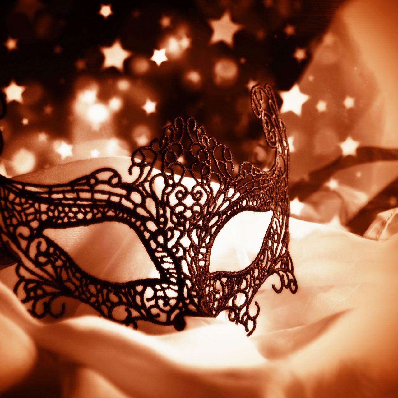 1280x1280 Download wallpaper 1280x1280 carnival mask, figured, stars