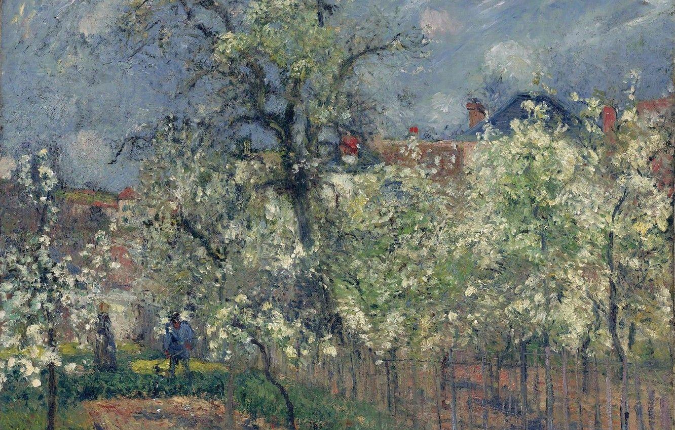 1332x850 Wallpaper landscape, picture, spring, Camille Pissarro, In