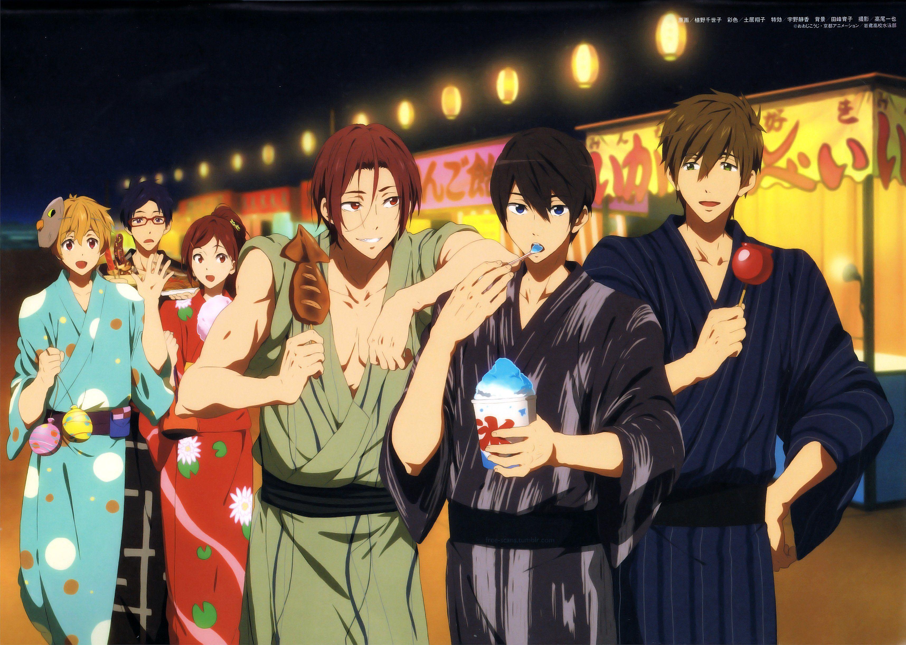 3432x2444 Free! Matsuoka Gou Matsuoka Rin Ryugazaki Rei Hazuki Nagisa