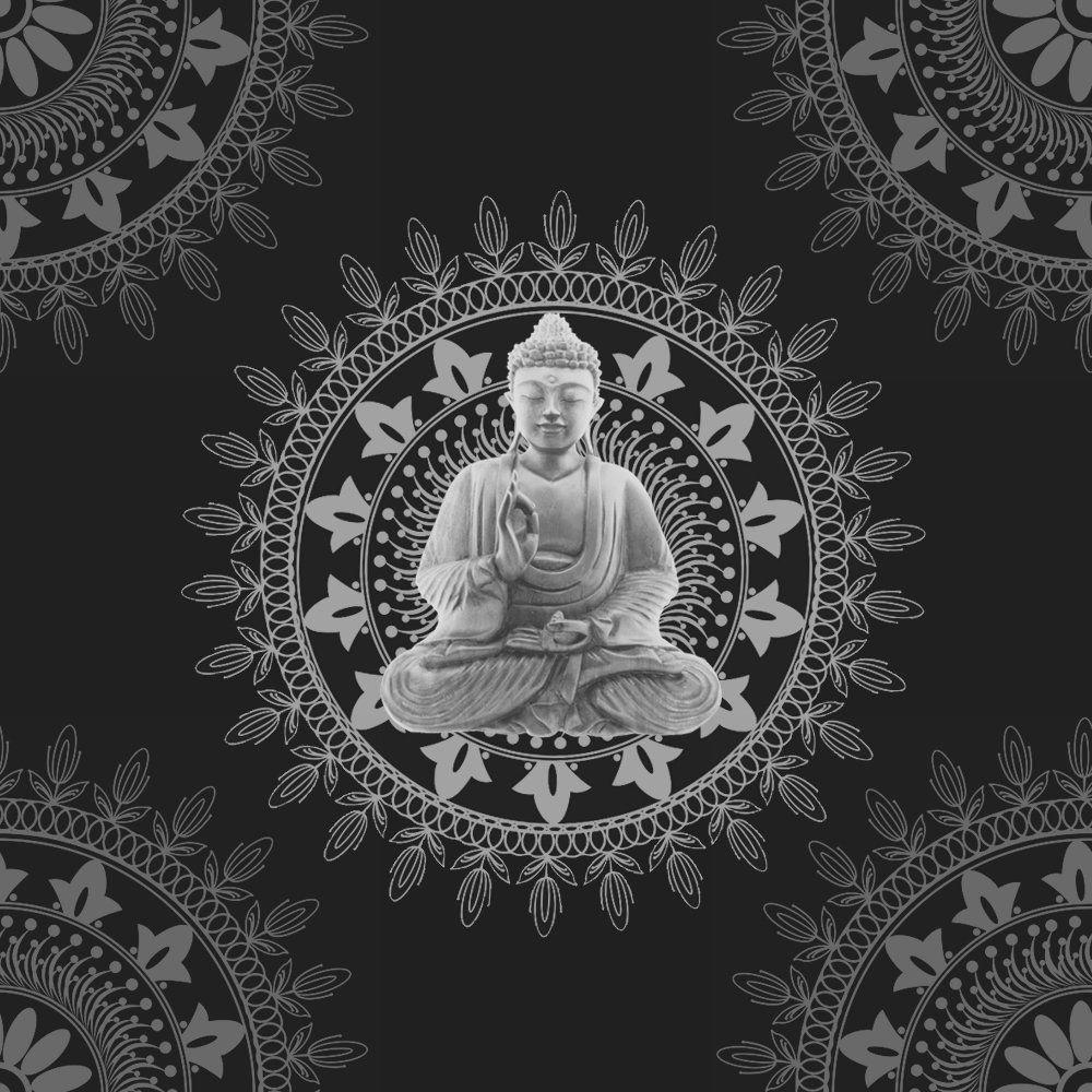 1000x1000 Buddha Black And White, Download Wallpaper