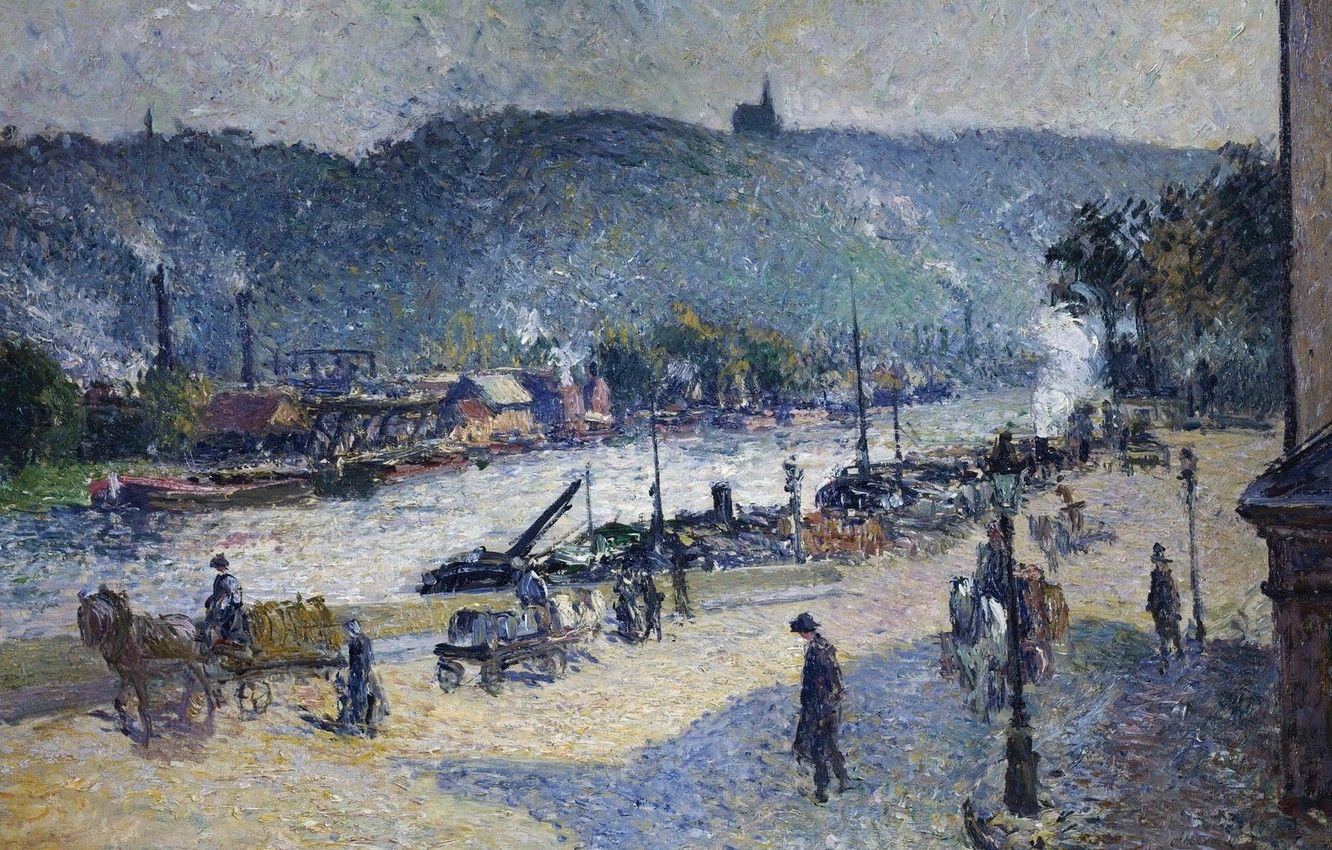1332x850 Wallpaper landscape, the city, picture, Camille Pissarro